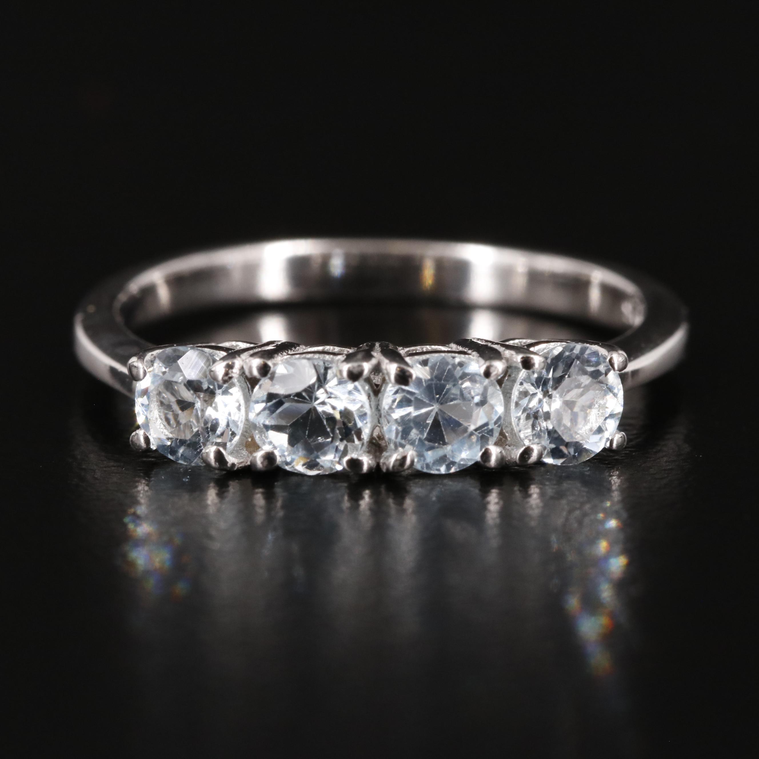 Sterling Blue Topaz Four Stone Ring