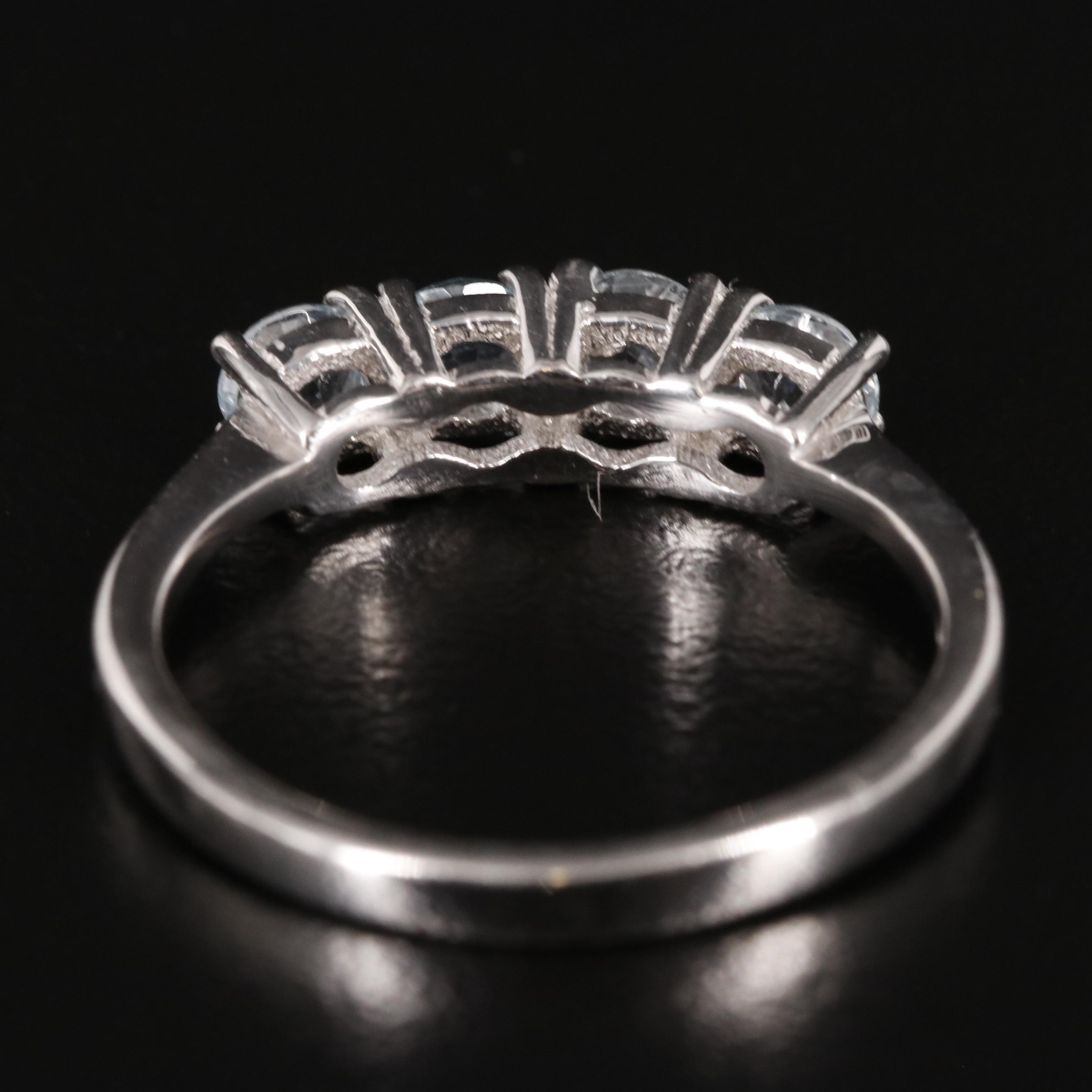 Sterling Blue Topaz Four Stone Ring