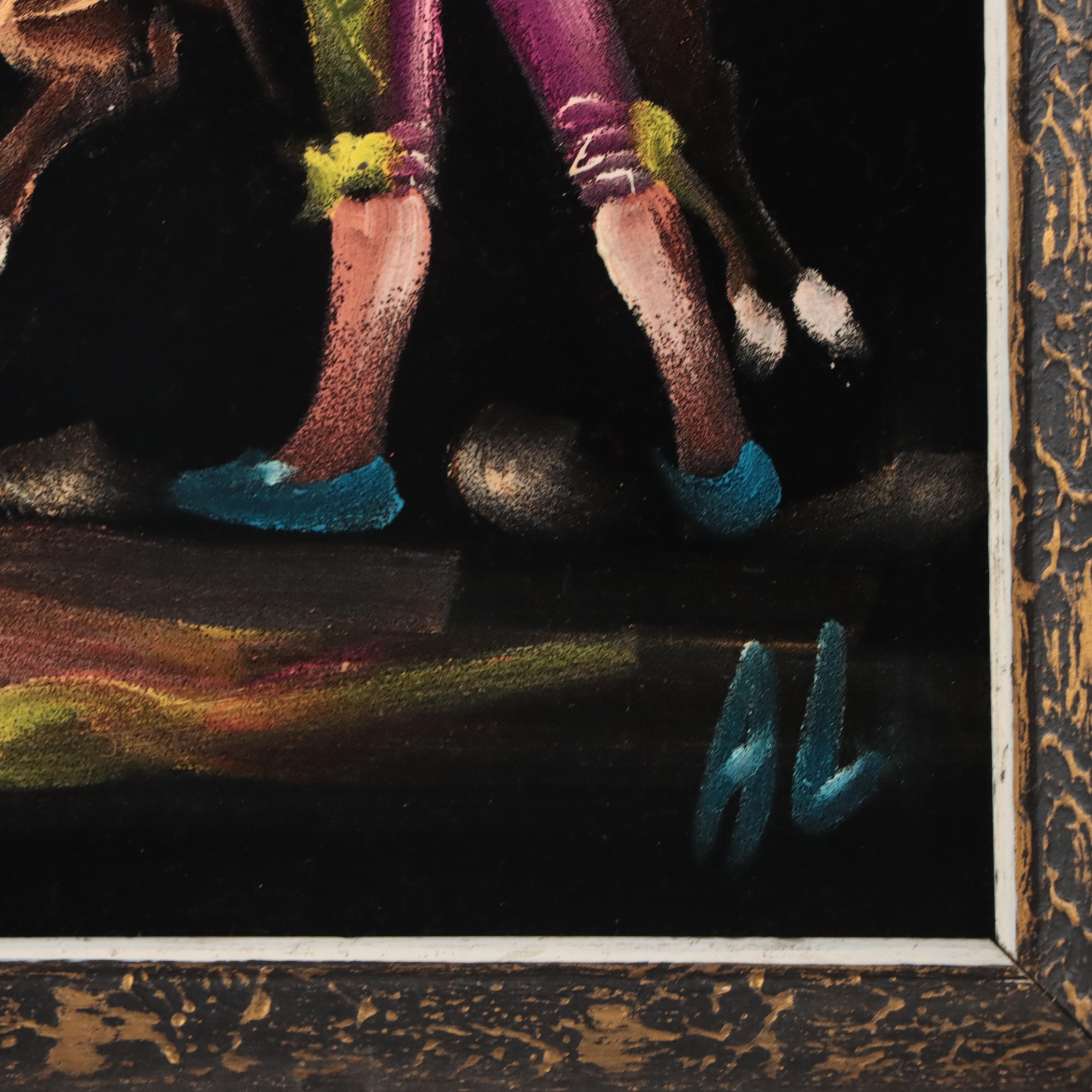 Mixed Media Paintings on Velveteen of Bull Fighting