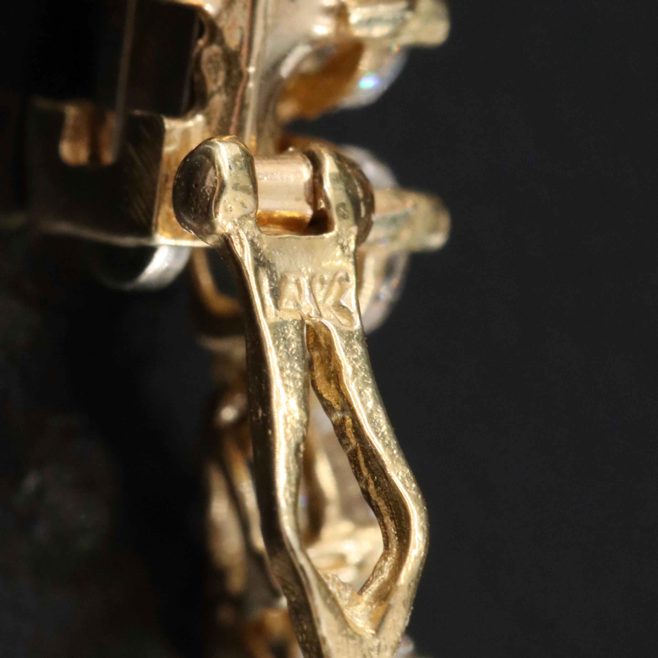 14K Cubic Zirconia Graduated Line Necklace