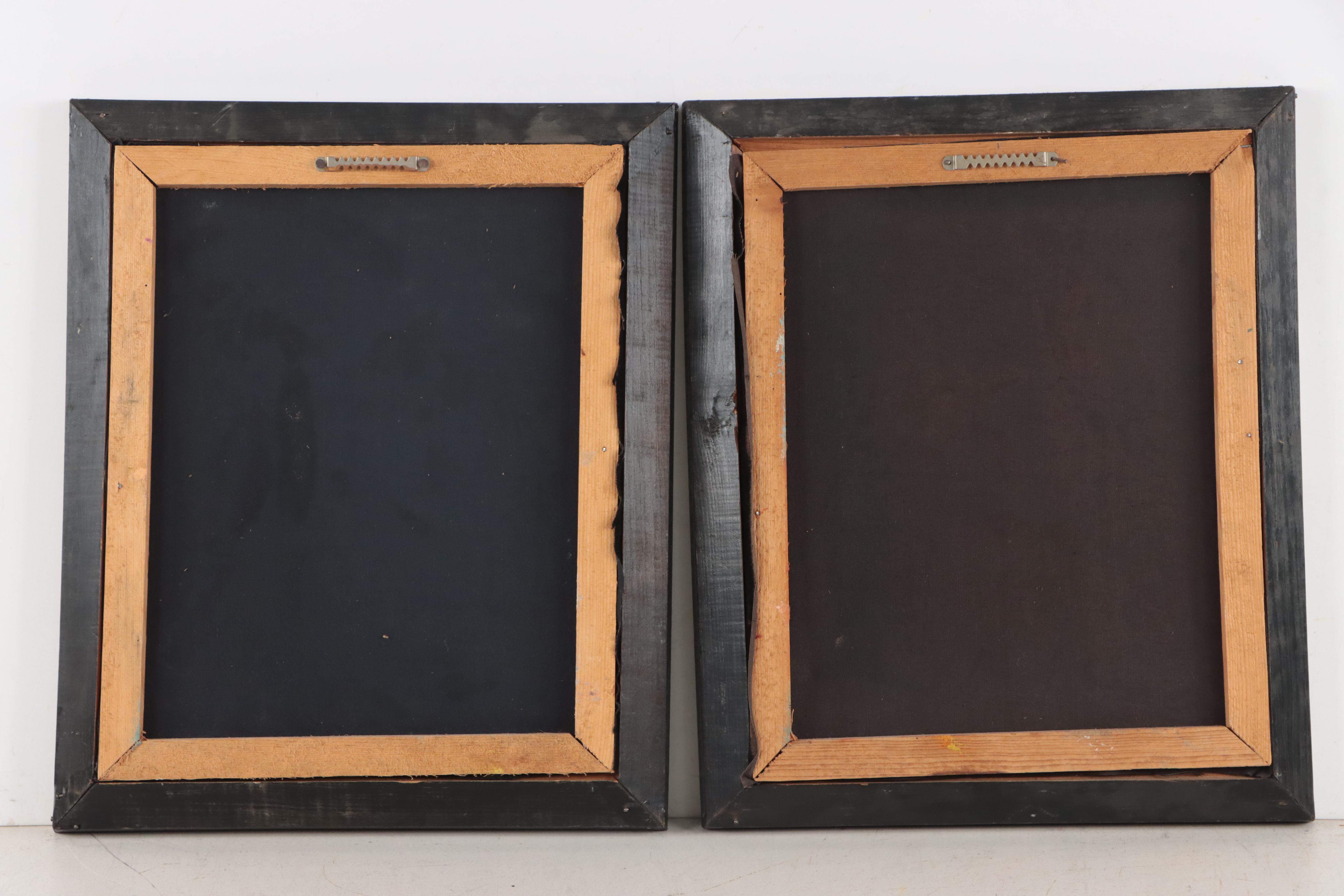 Mixed Media Paintings on Velveteen of Bull Fighting