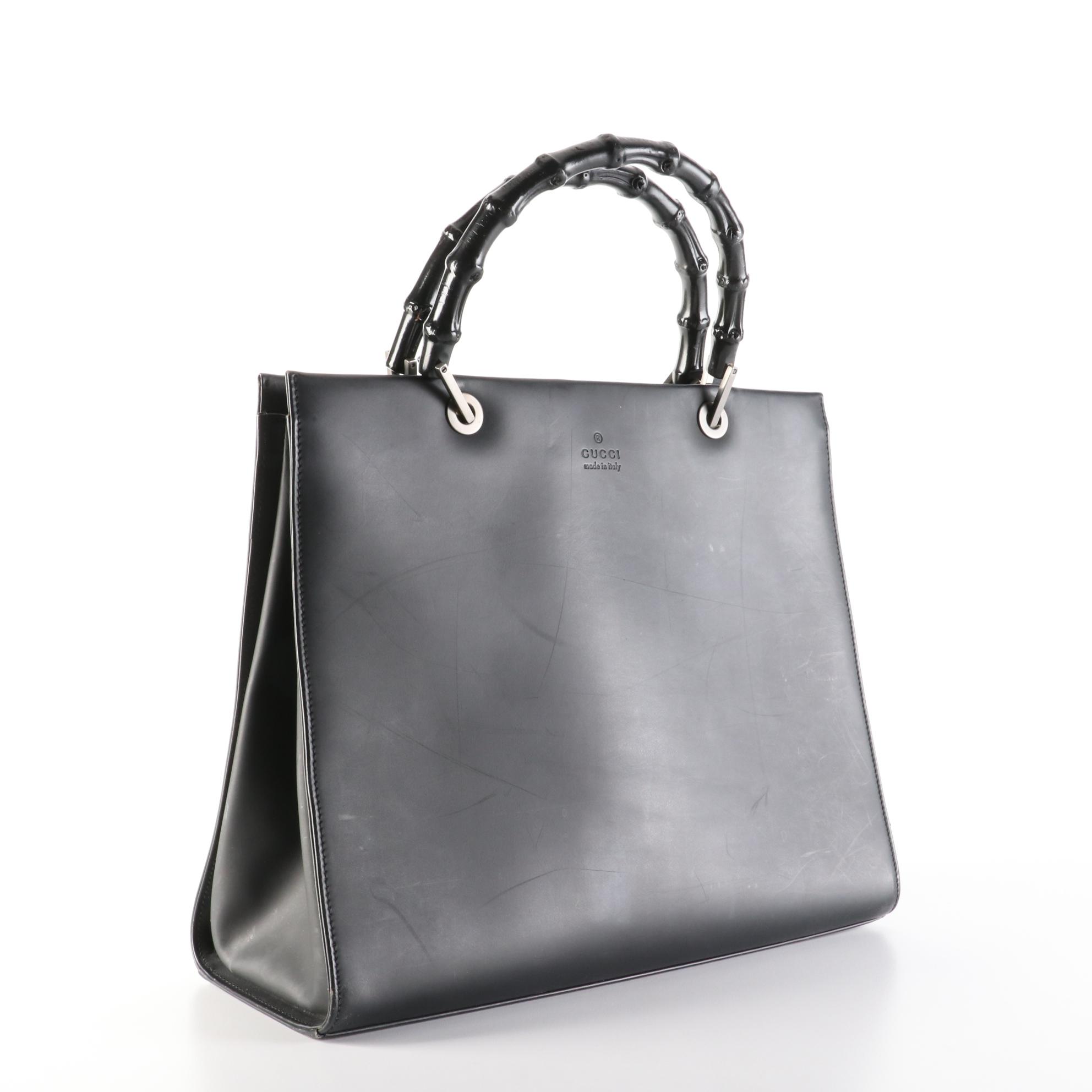 Gucci Bamboo Leather Tote Bag
