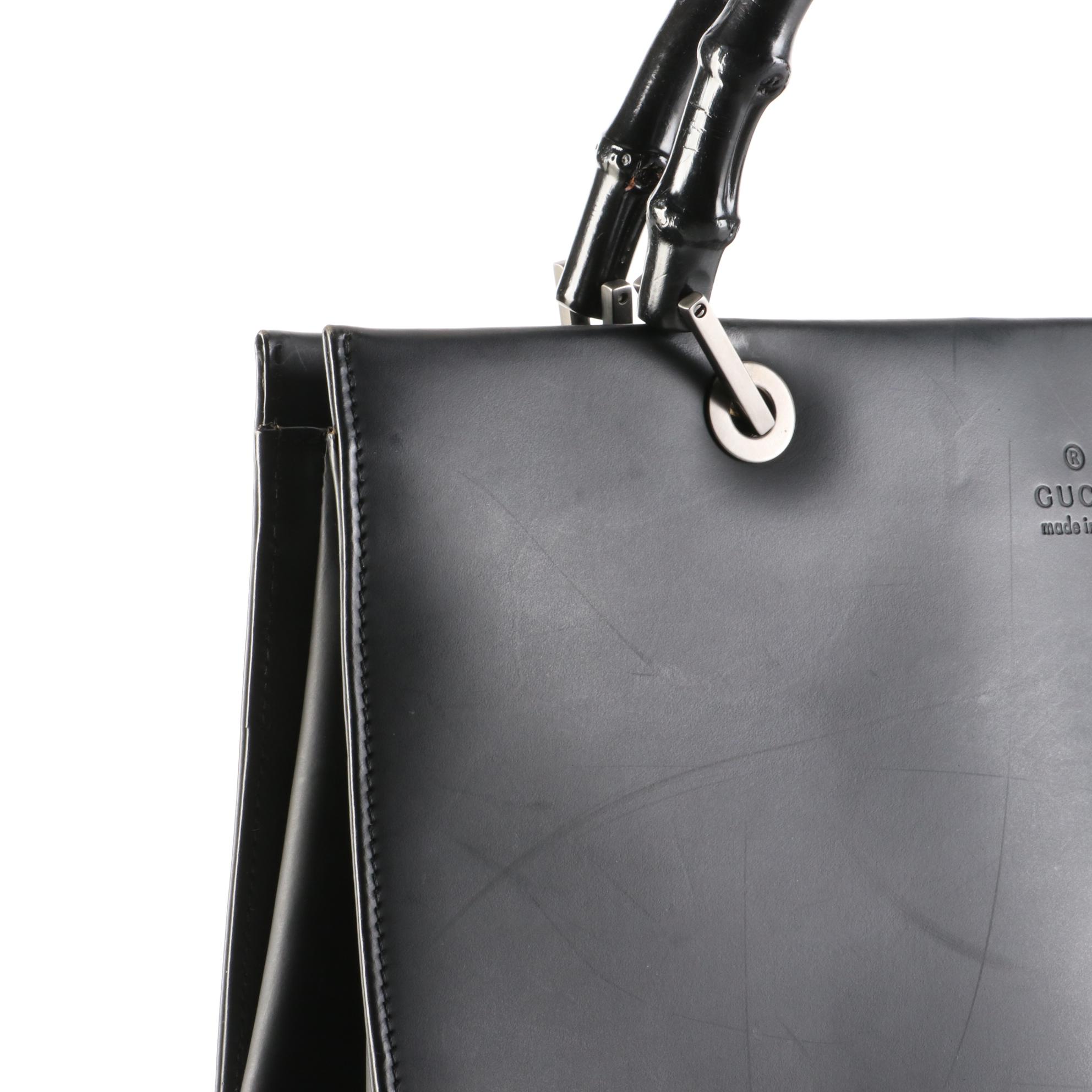 Gucci Bamboo Leather Tote Bag