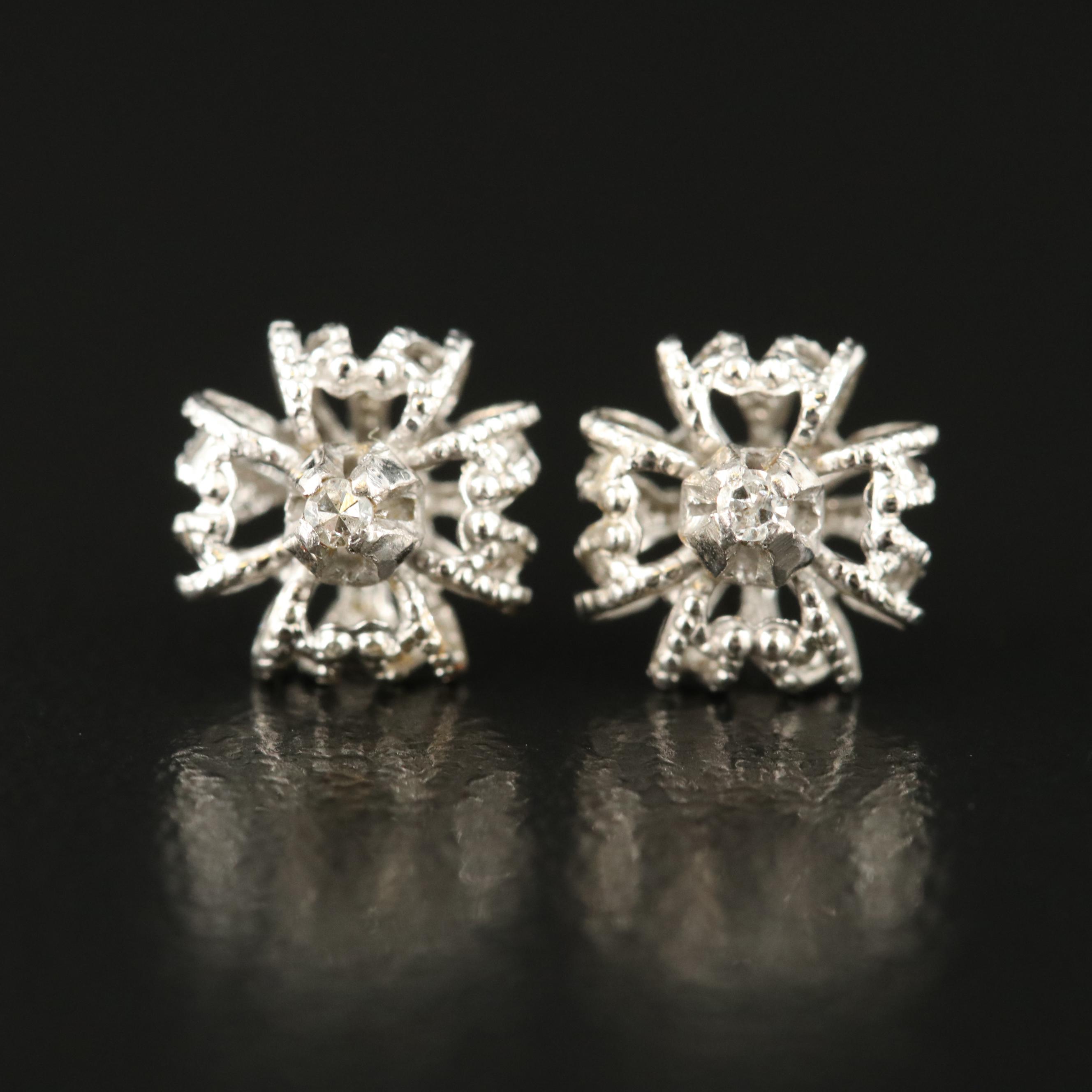 14K 0.02 CTW Diamond Maltese Cross Earrings
