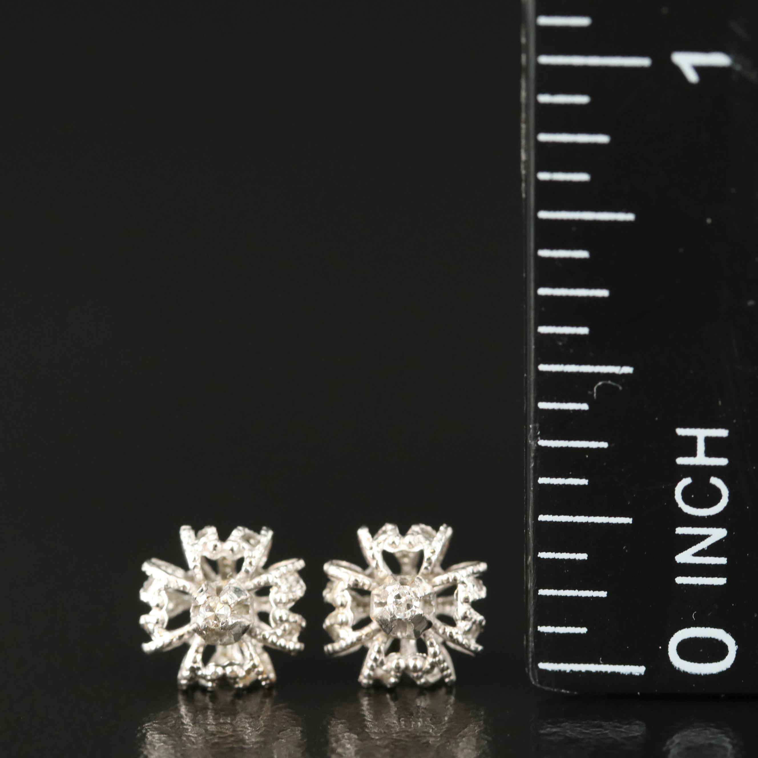 14K 0.02 CTW Diamond Maltese Cross Earrings