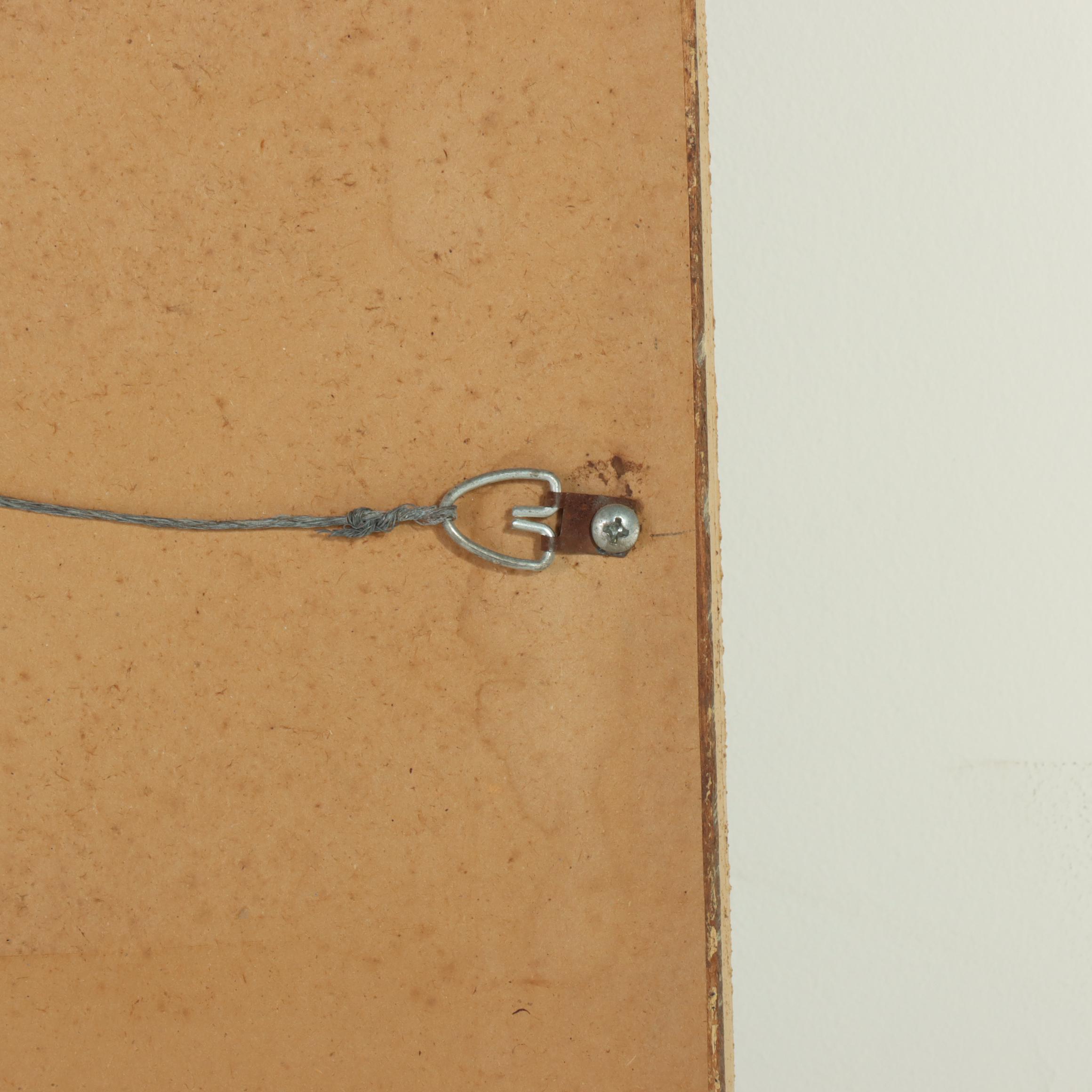 Bittners of Louisville Yellow-Painted Window-Form Mirror with Shelf and Hooks