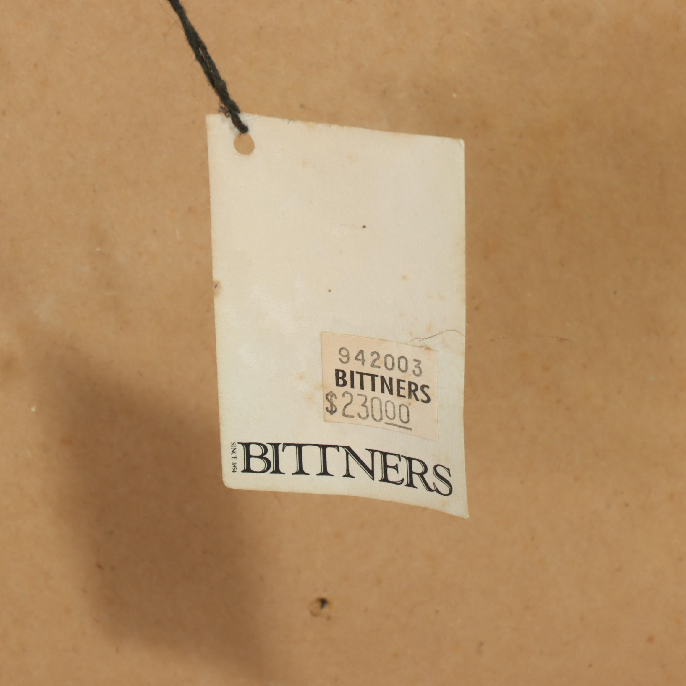 Bittners of Louisville Yellow-Painted Window-Form Mirror with Shelf and Hooks