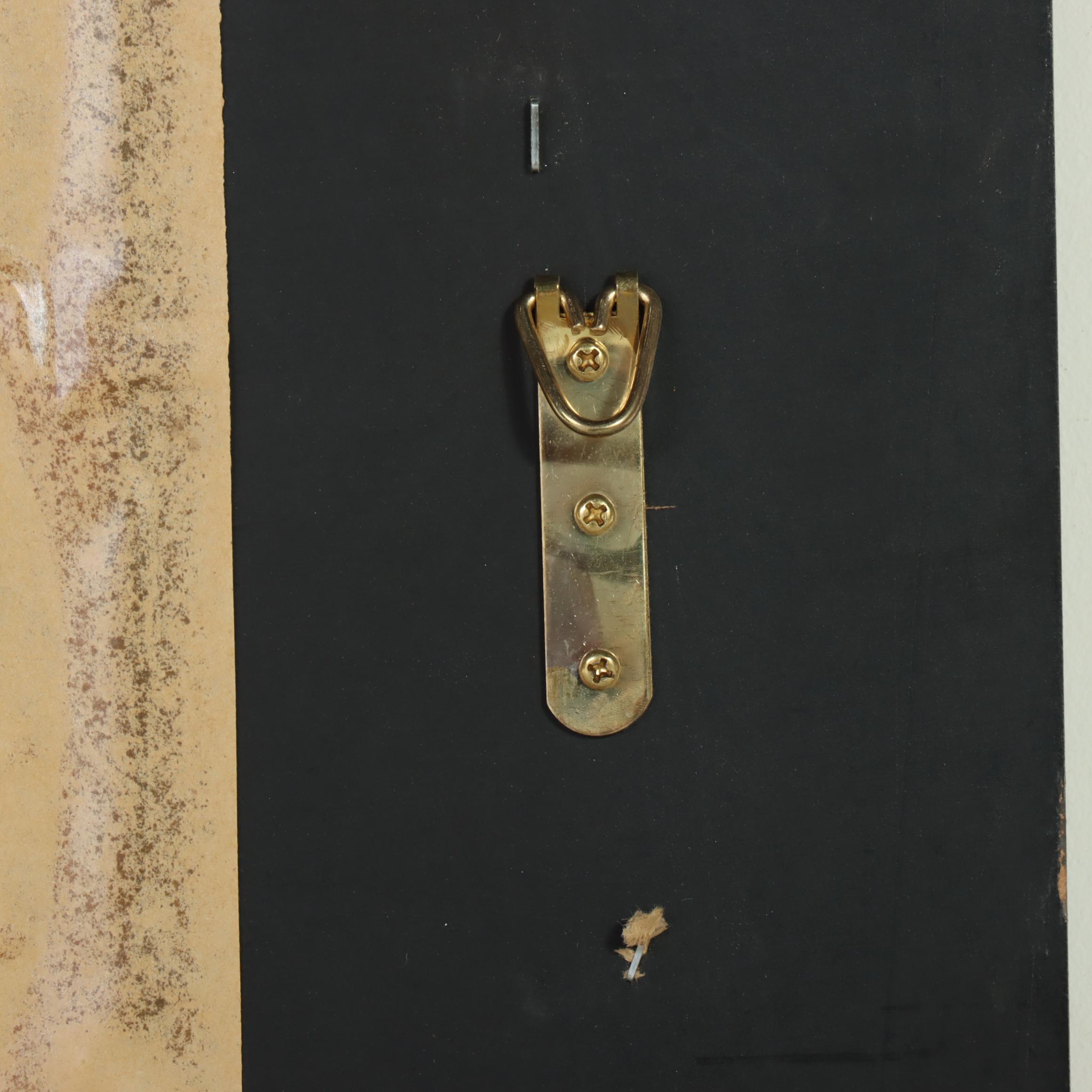 Modernist Style Gilt-Decorated and Beveled Glass Wall Mirror