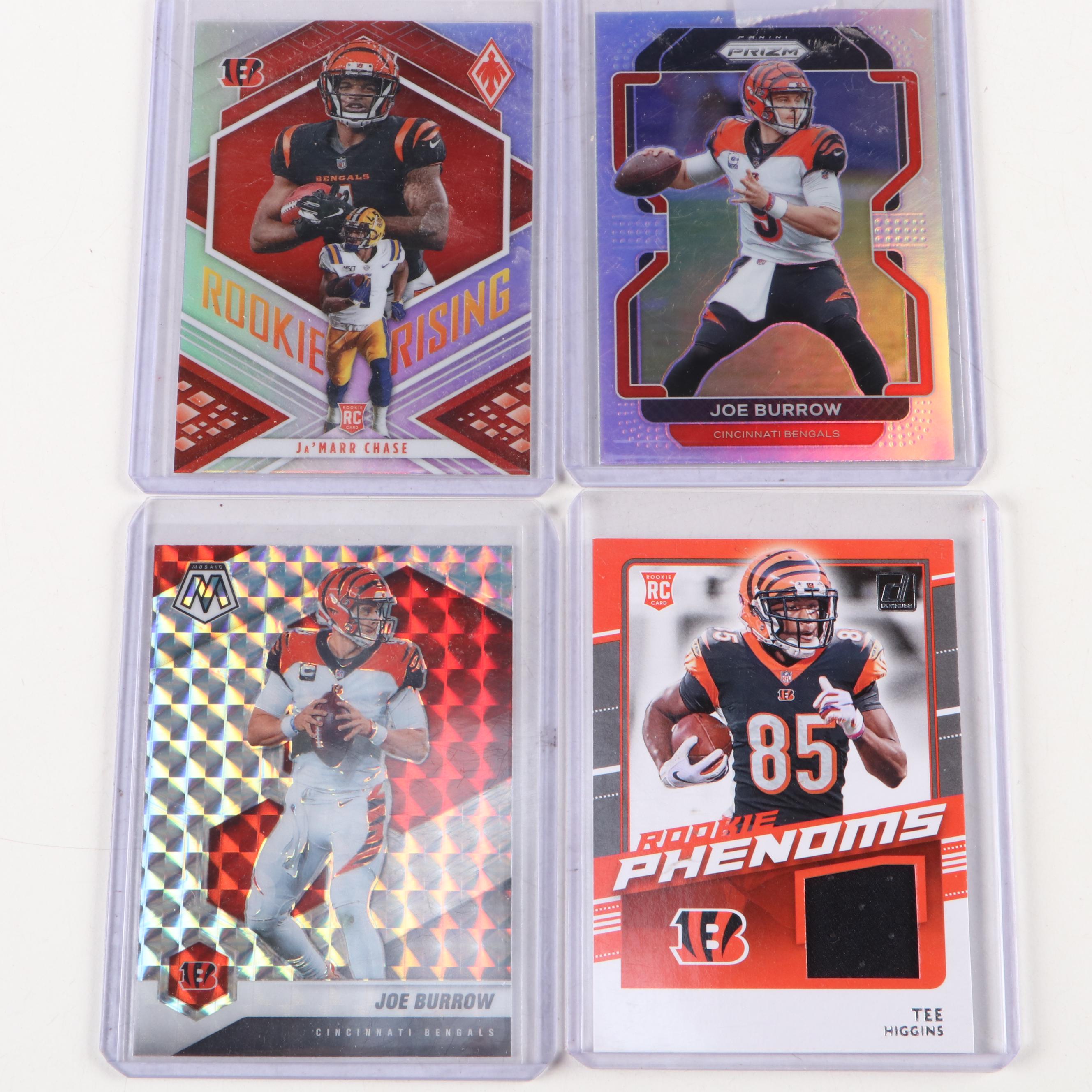Cincinnati Bengals Football Cards with Joe Burrow and Ja'Marr Chase Rookies