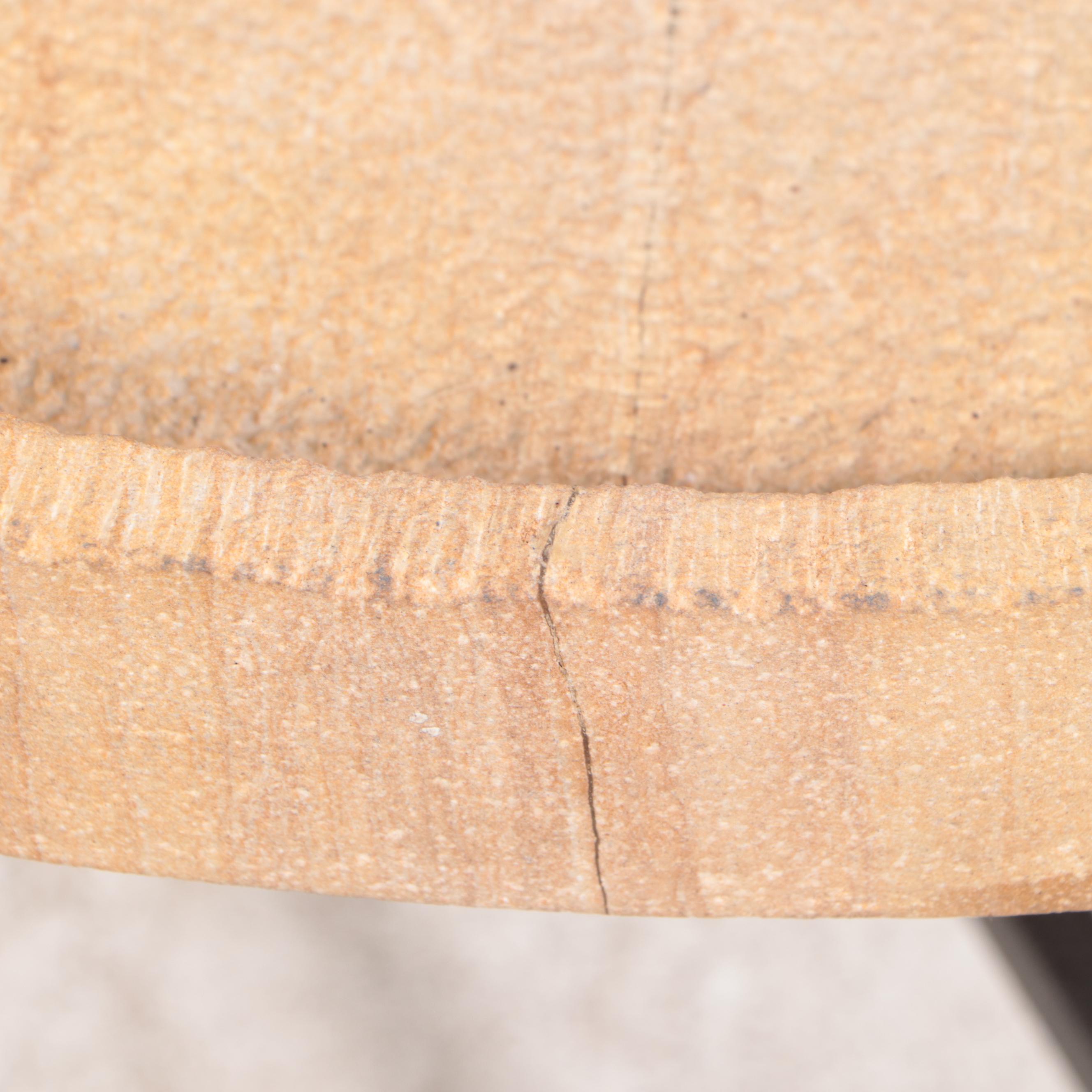 Modern Stone and Steel Coffee Table