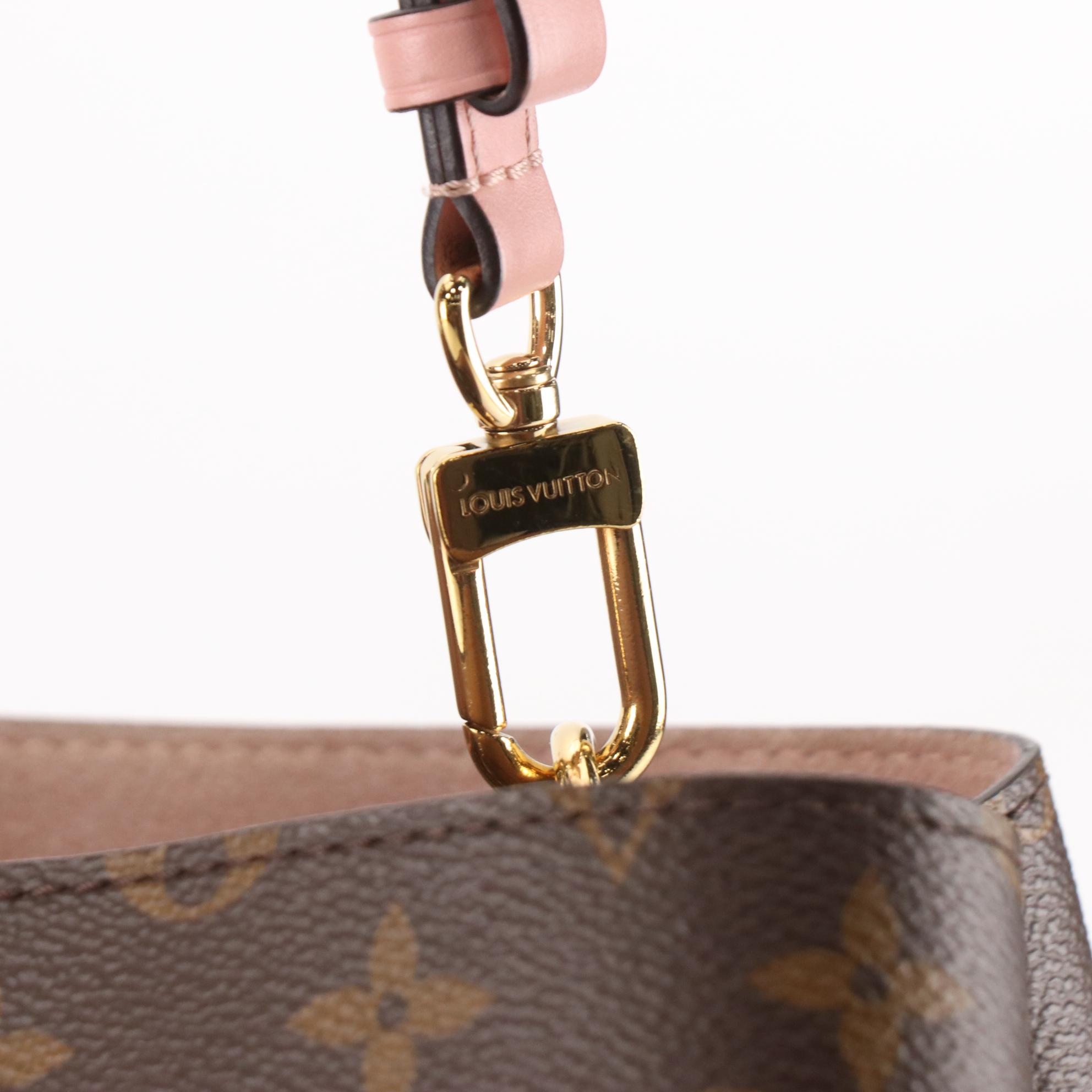 Louis Vuitton NéoNoé MM Bag in Monogram Canvas and Pink Leather Trim