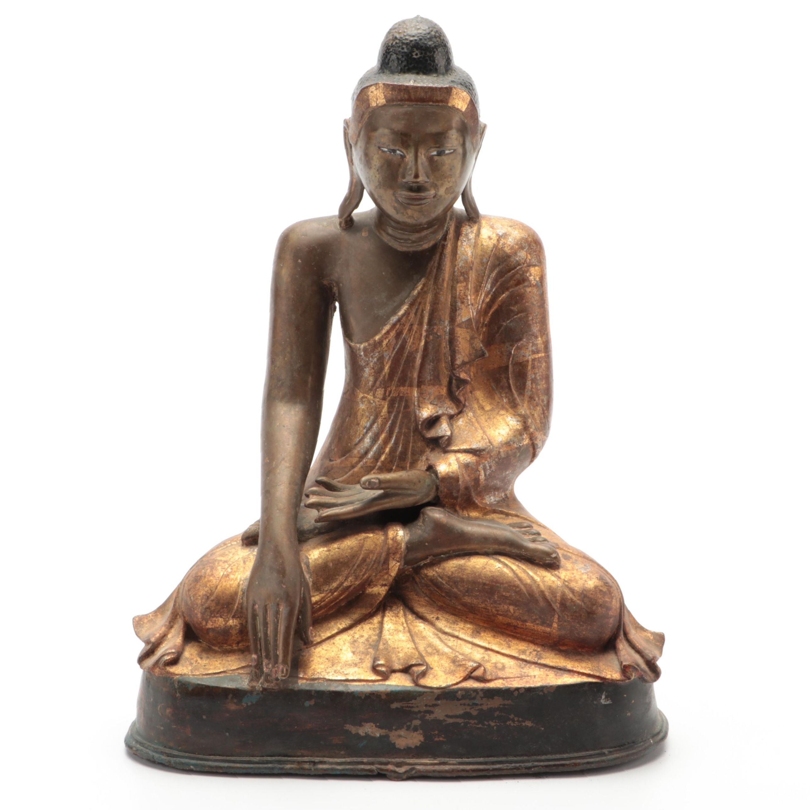Burmese Mandalay Period Gilt Bronze Buddha