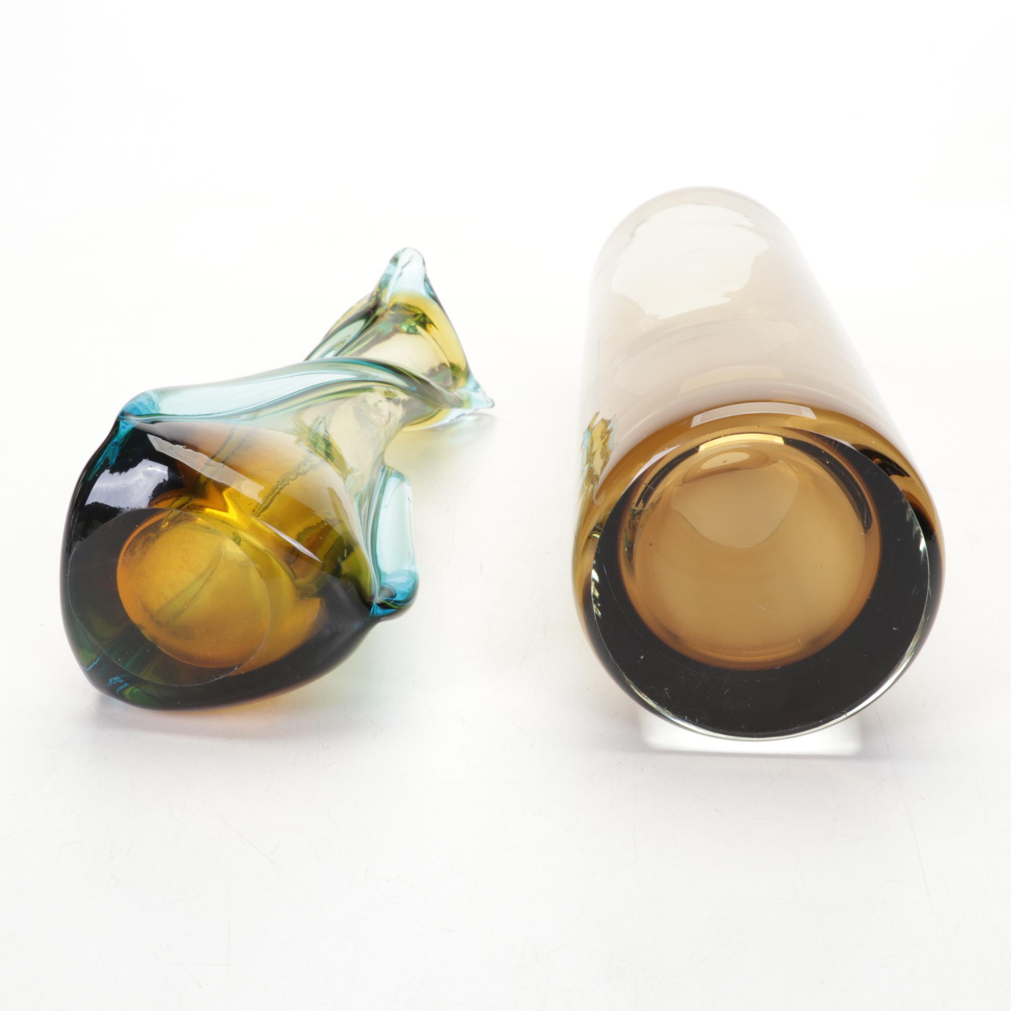 Blown Art Glass Vases and Paperweights