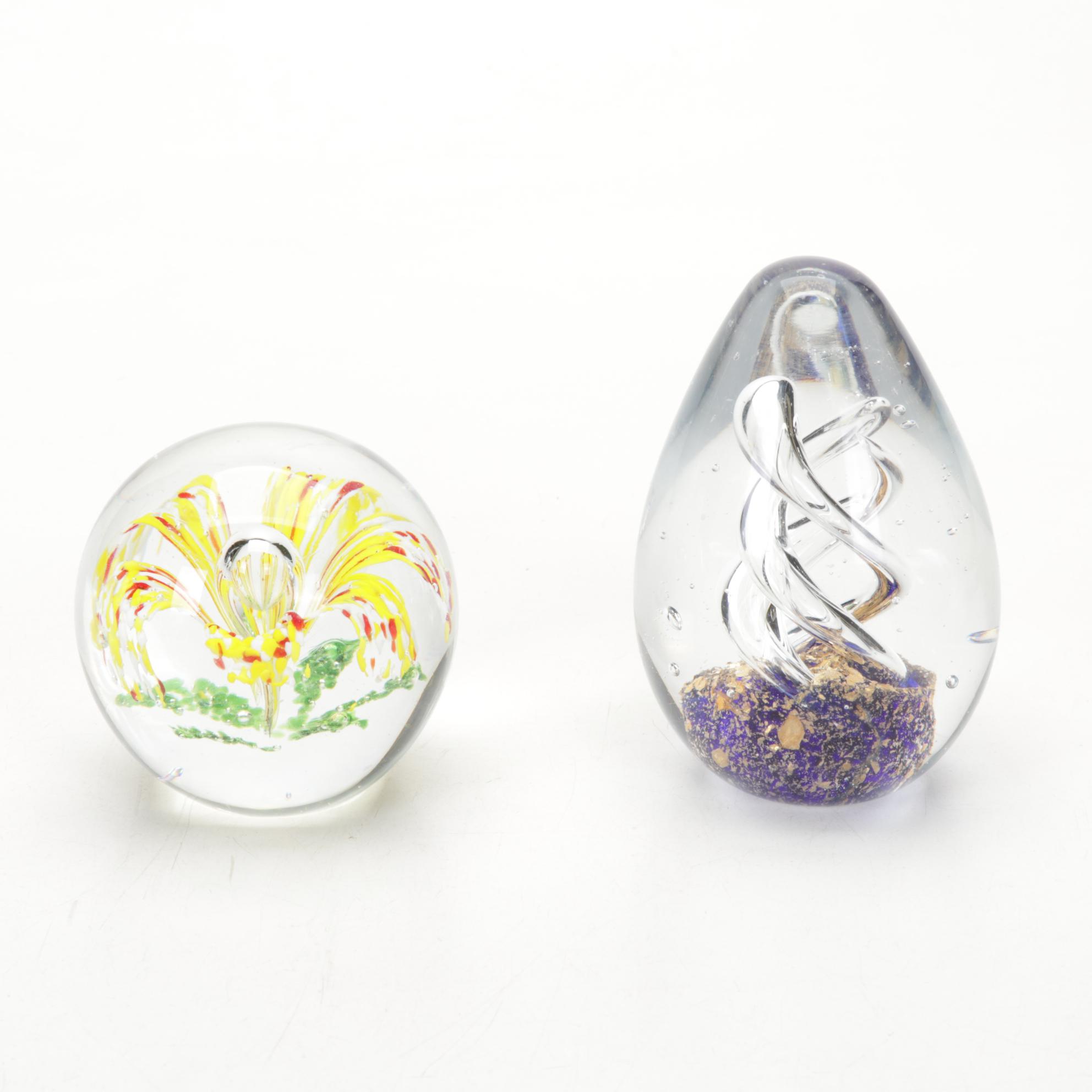 Blown Art Glass Vases and Paperweights