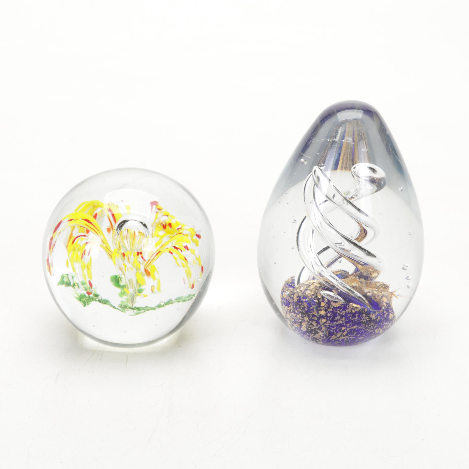 Blown Art Glass Vases and Paperweights