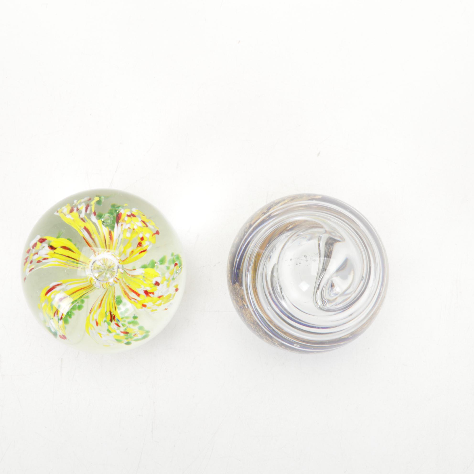 Blown Art Glass Vases and Paperweights