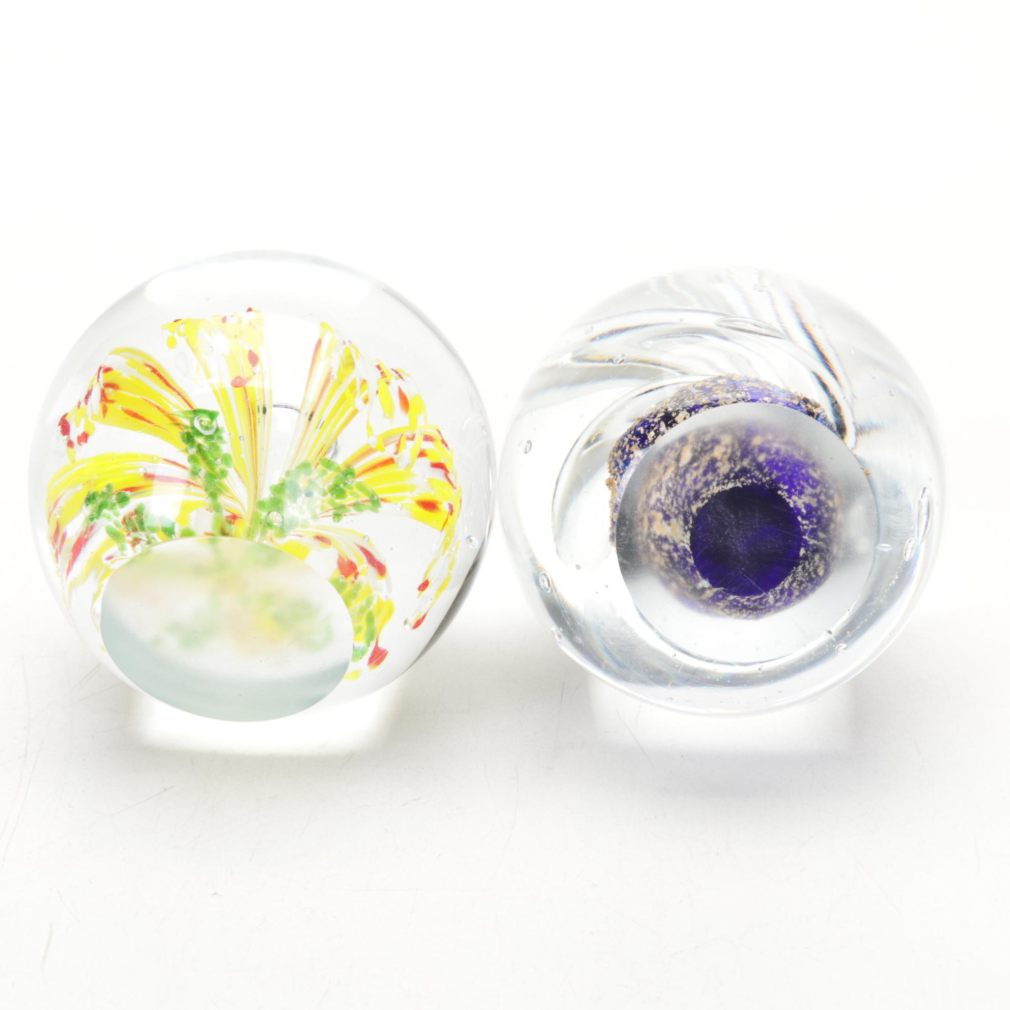 Blown Art Glass Vases and Paperweights