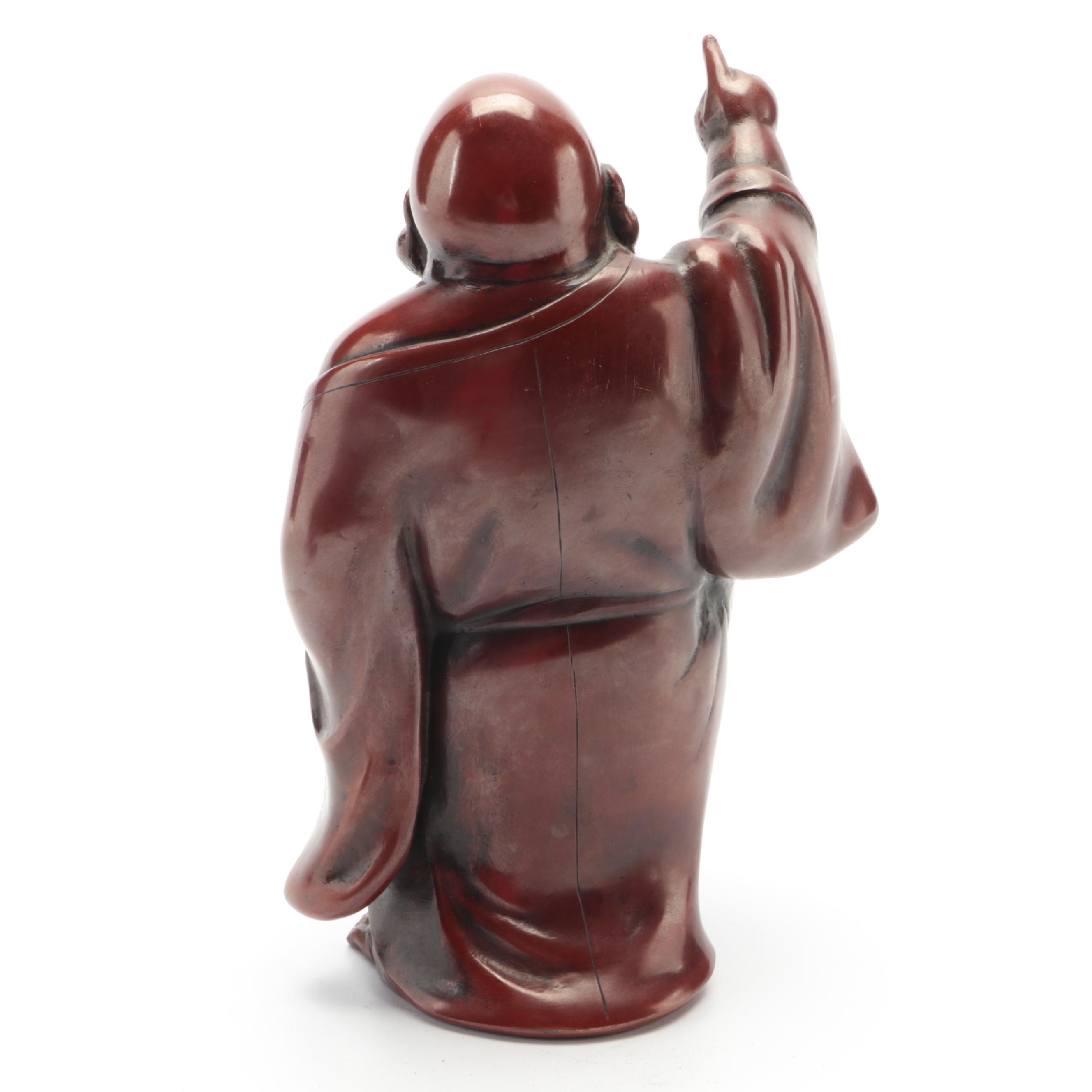 Japanese Lacquered Bronze Budai