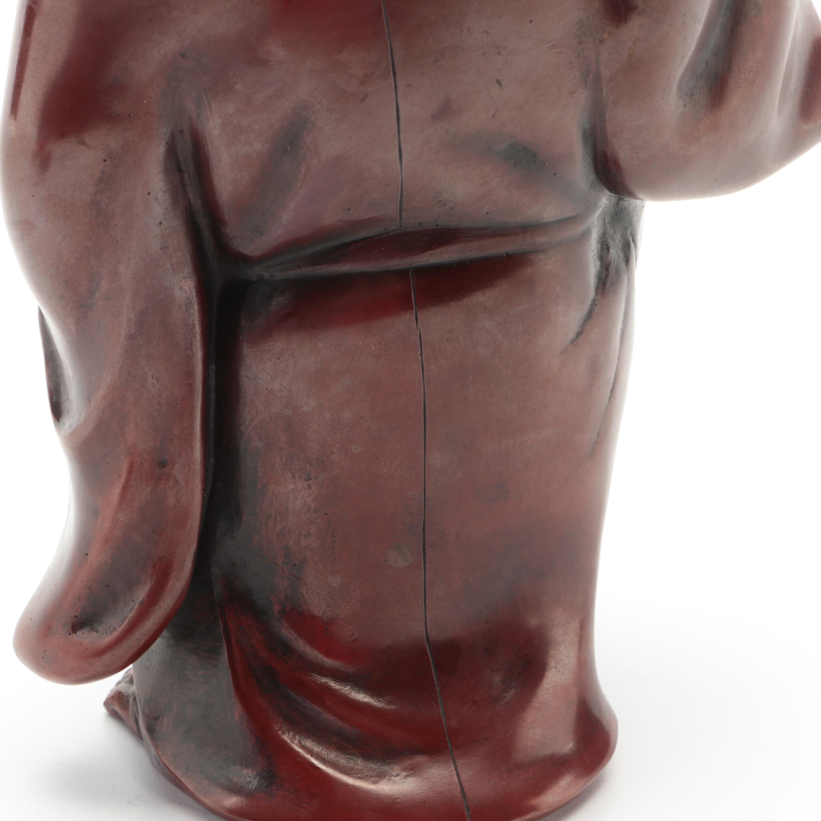 Japanese Lacquered Bronze Budai