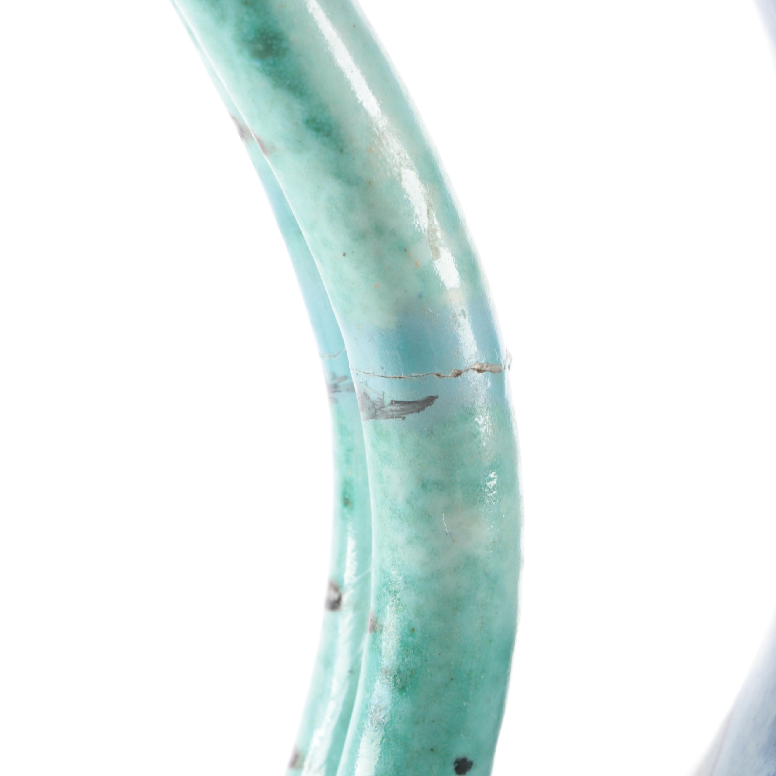 Capodimonte Style Snake Handle Hand-Painted Allegorical Urn