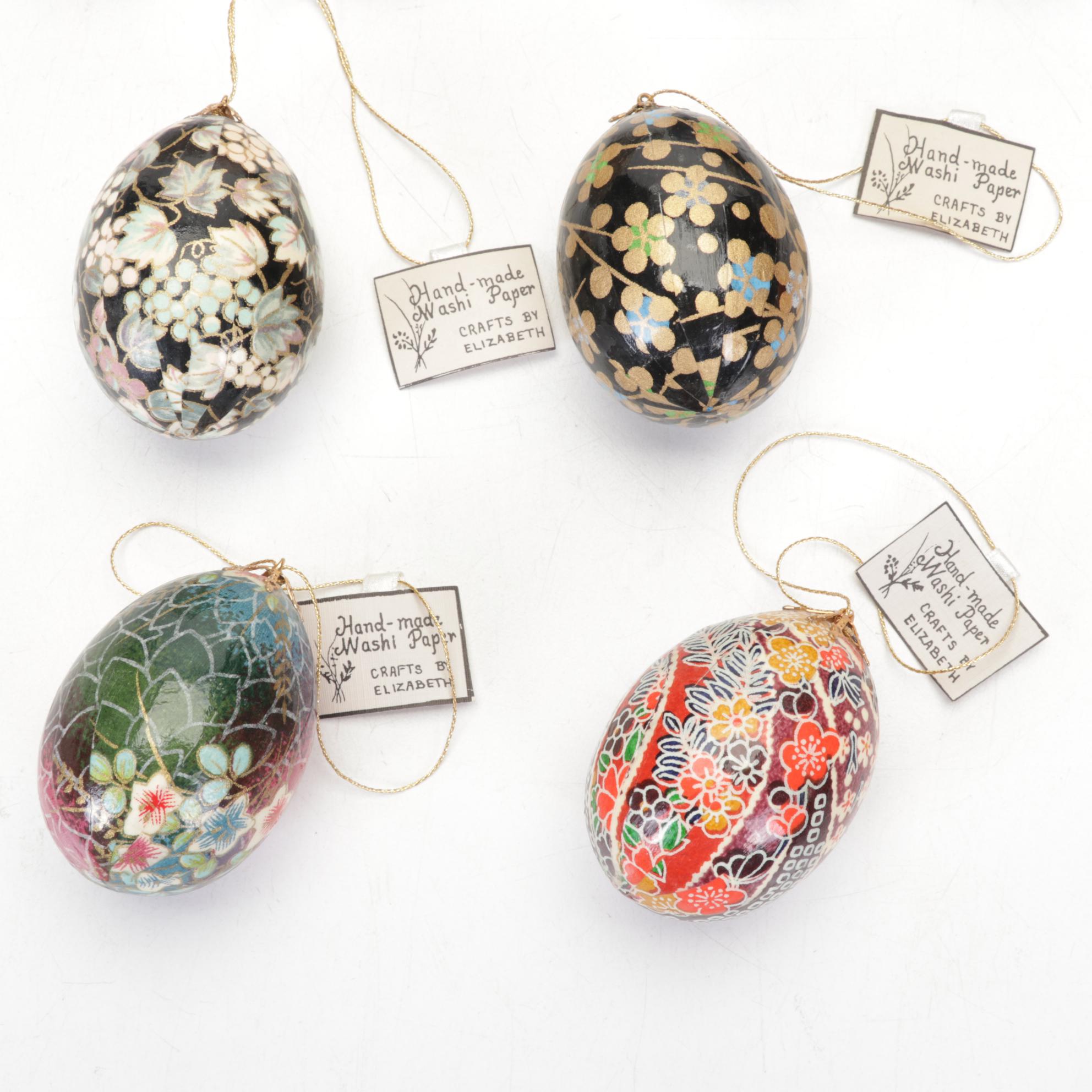 Japanese Style Hand-Decorated Washi Paper Covered Eggs