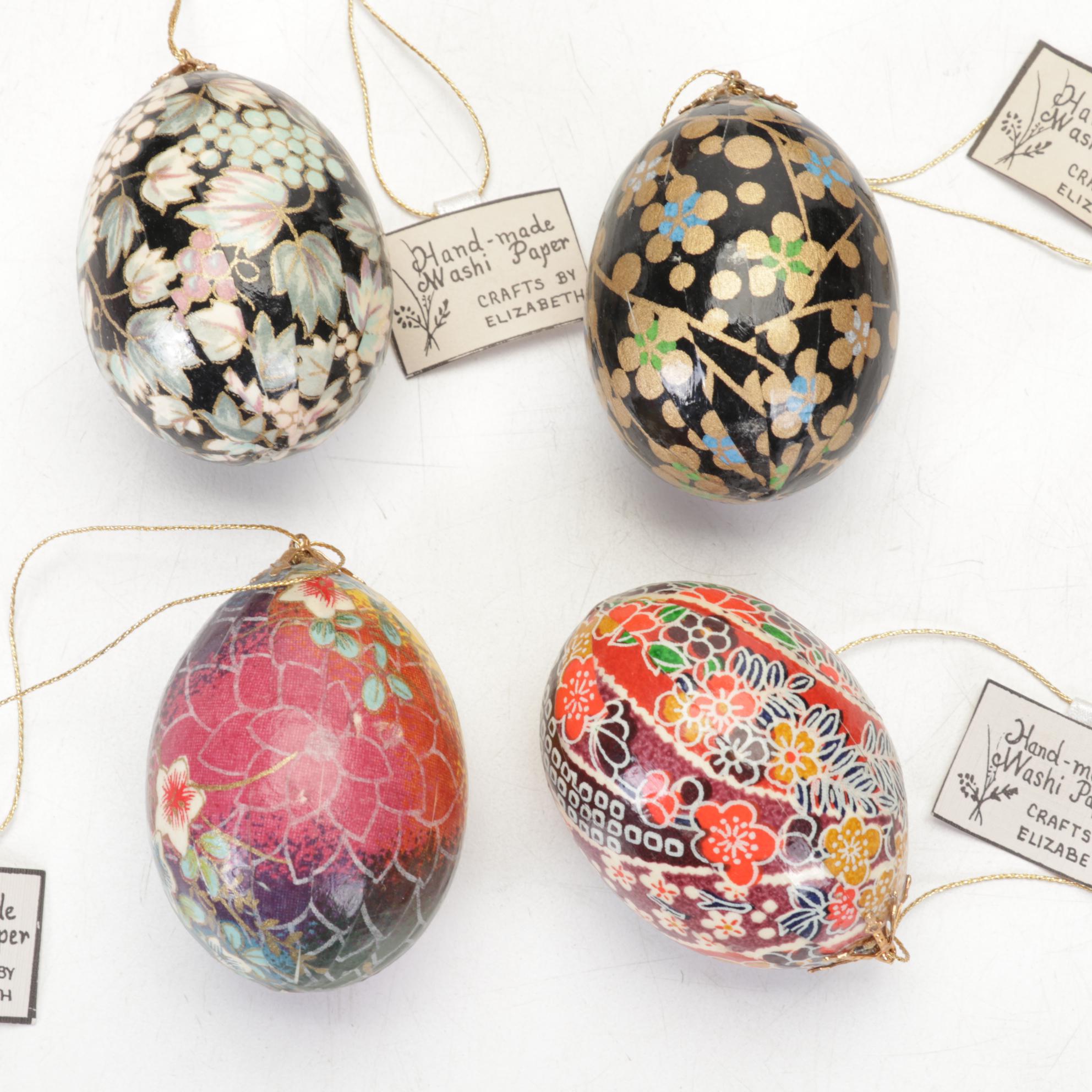 Japanese Style Hand-Decorated Washi Paper Covered Eggs
