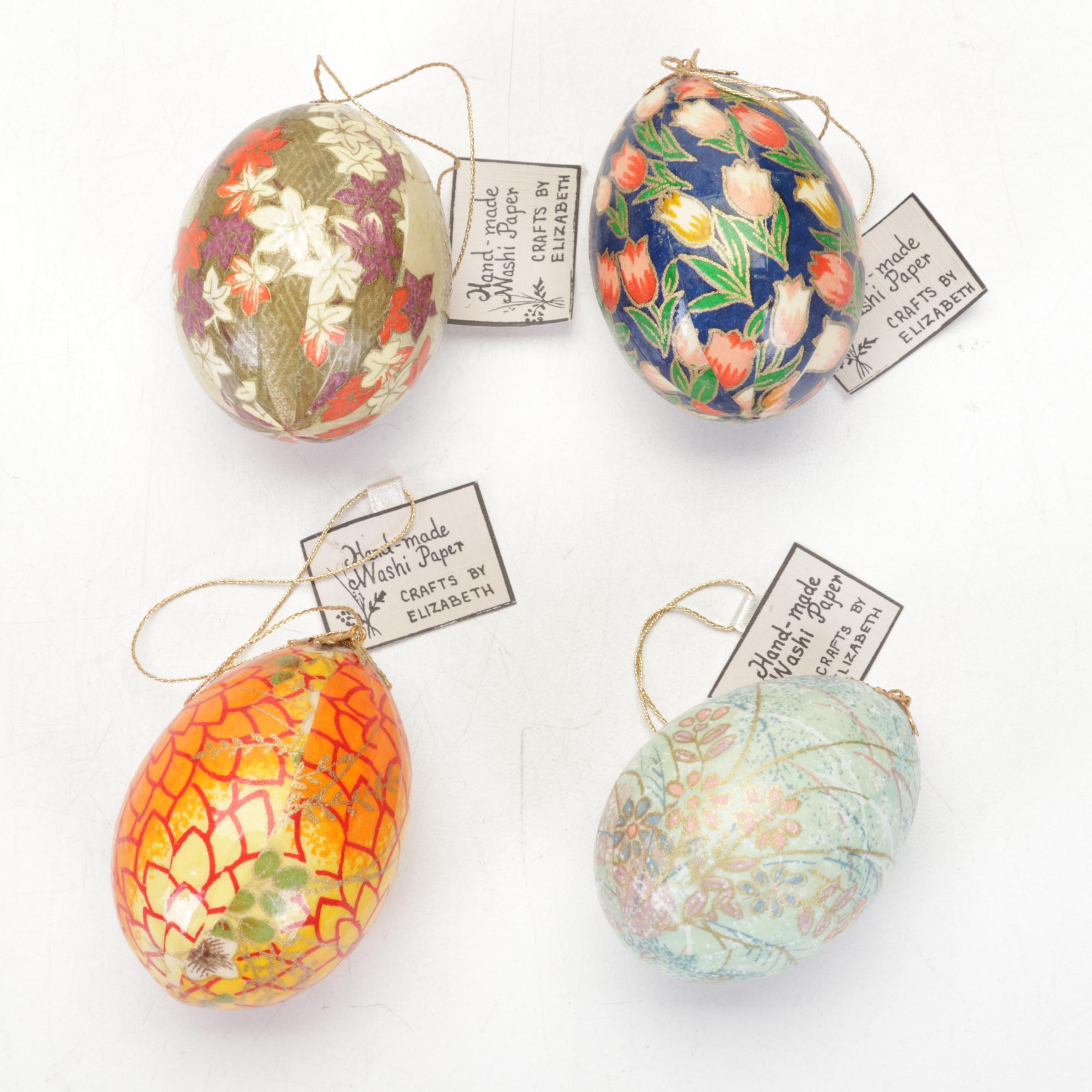 Japanese Style Hand-Decorated Washi Paper Covered Eggs
