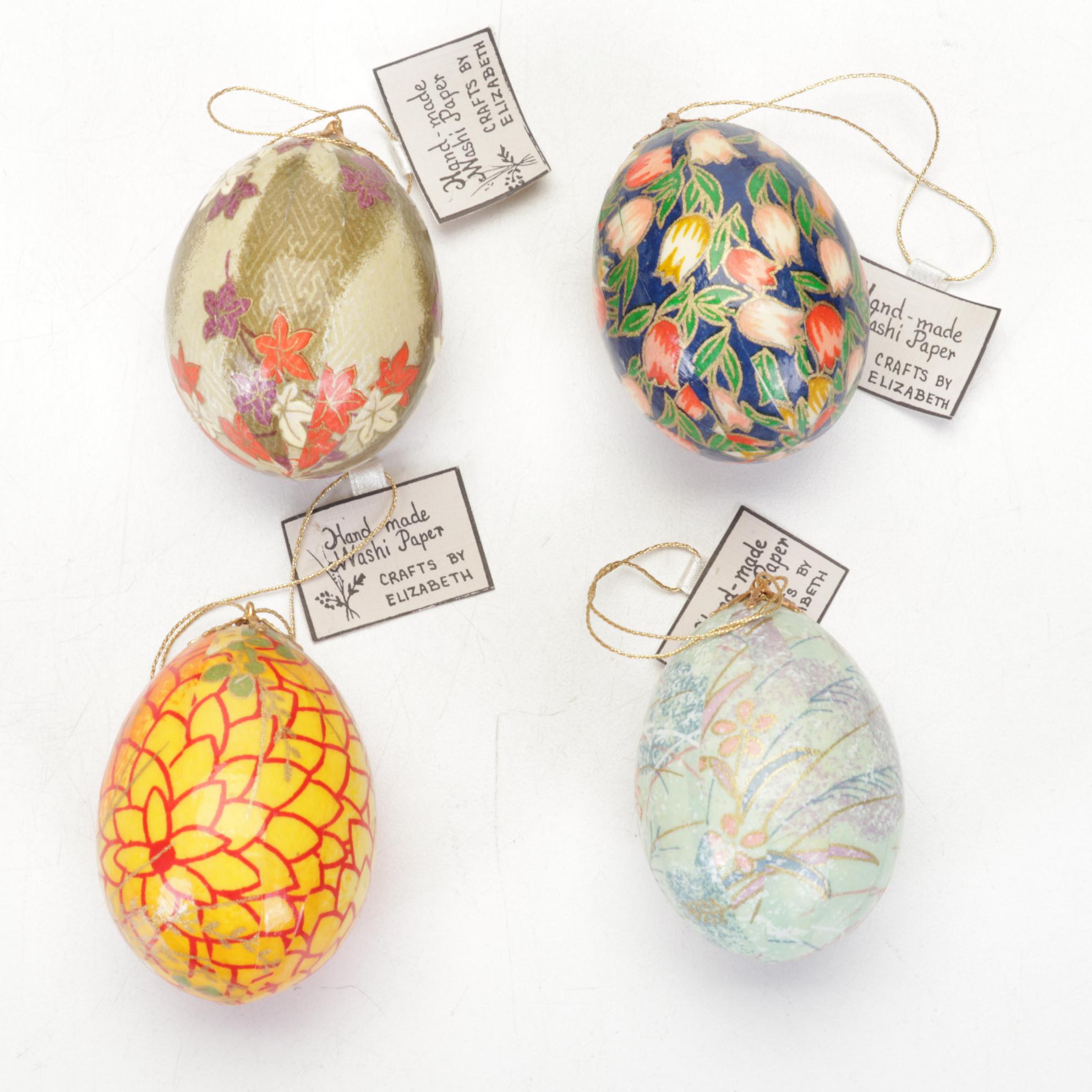 Japanese Style Hand-Decorated Washi Paper Covered Eggs