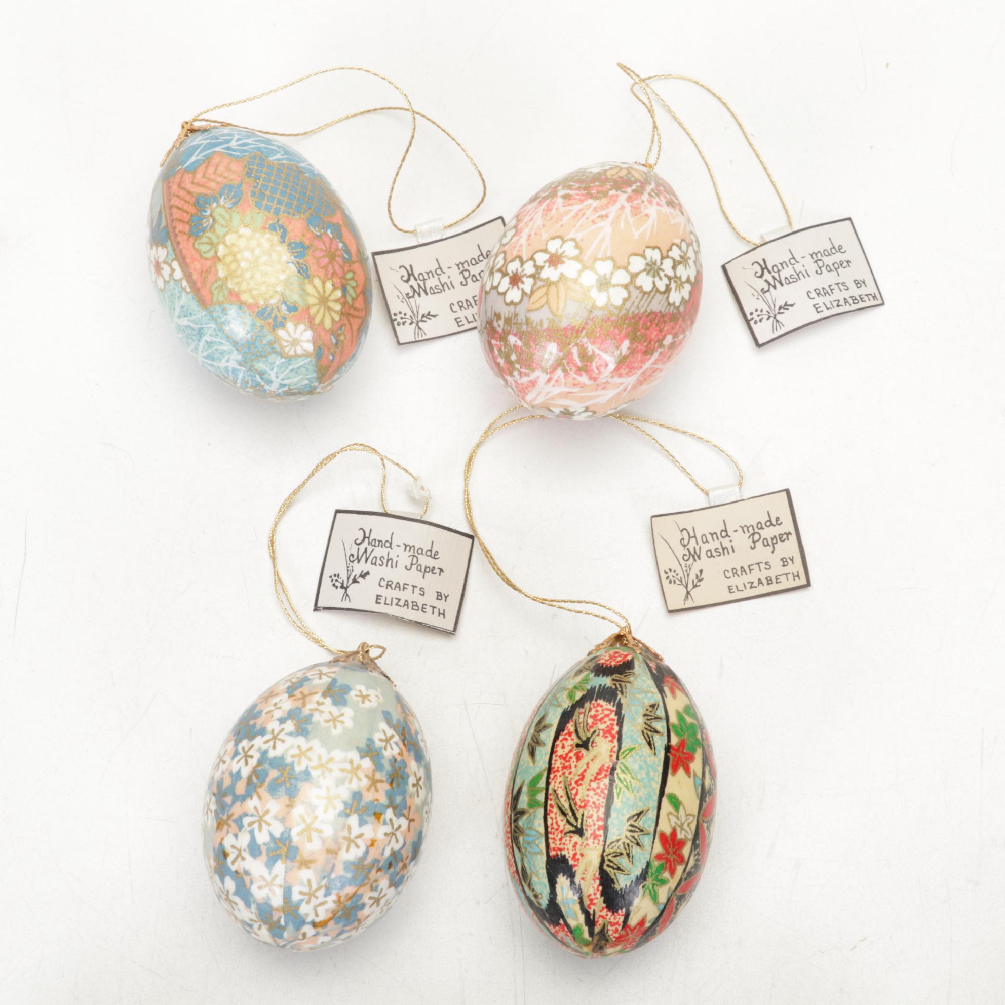 Japanese Style Hand-Decorated Washi Paper Covered Eggs