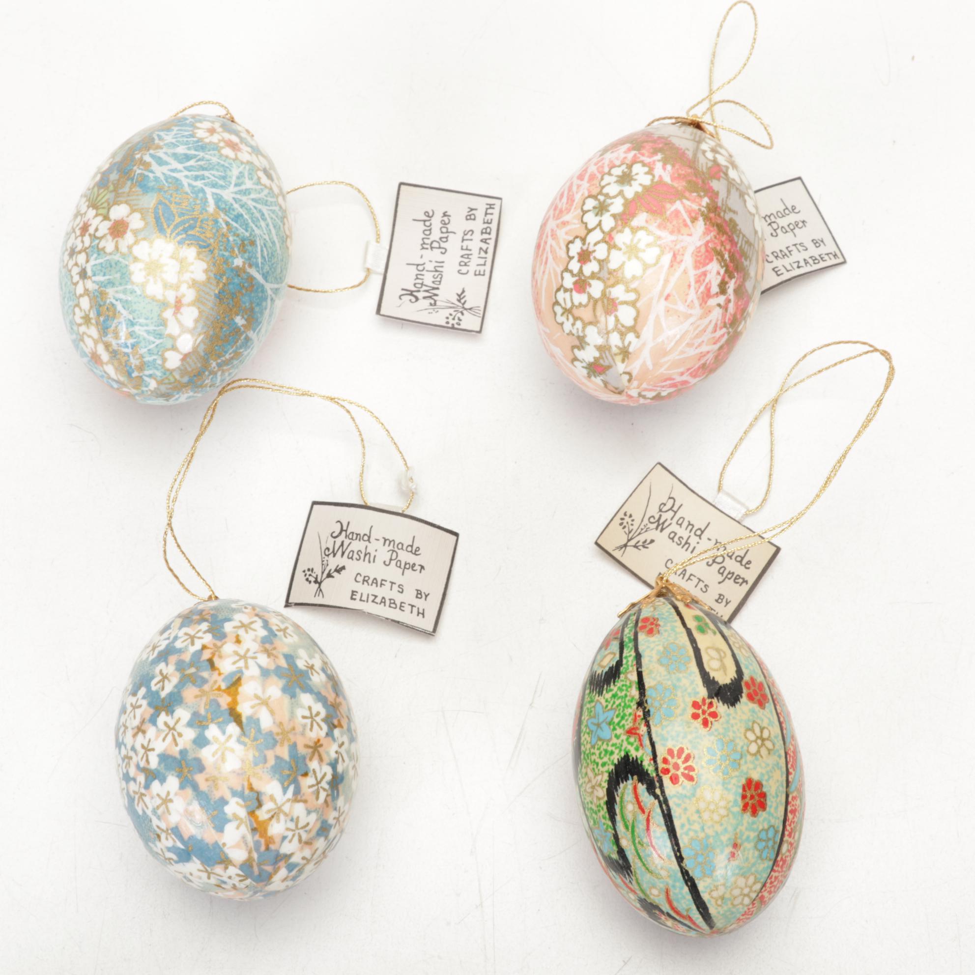 Japanese Style Hand-Decorated Washi Paper Covered Eggs