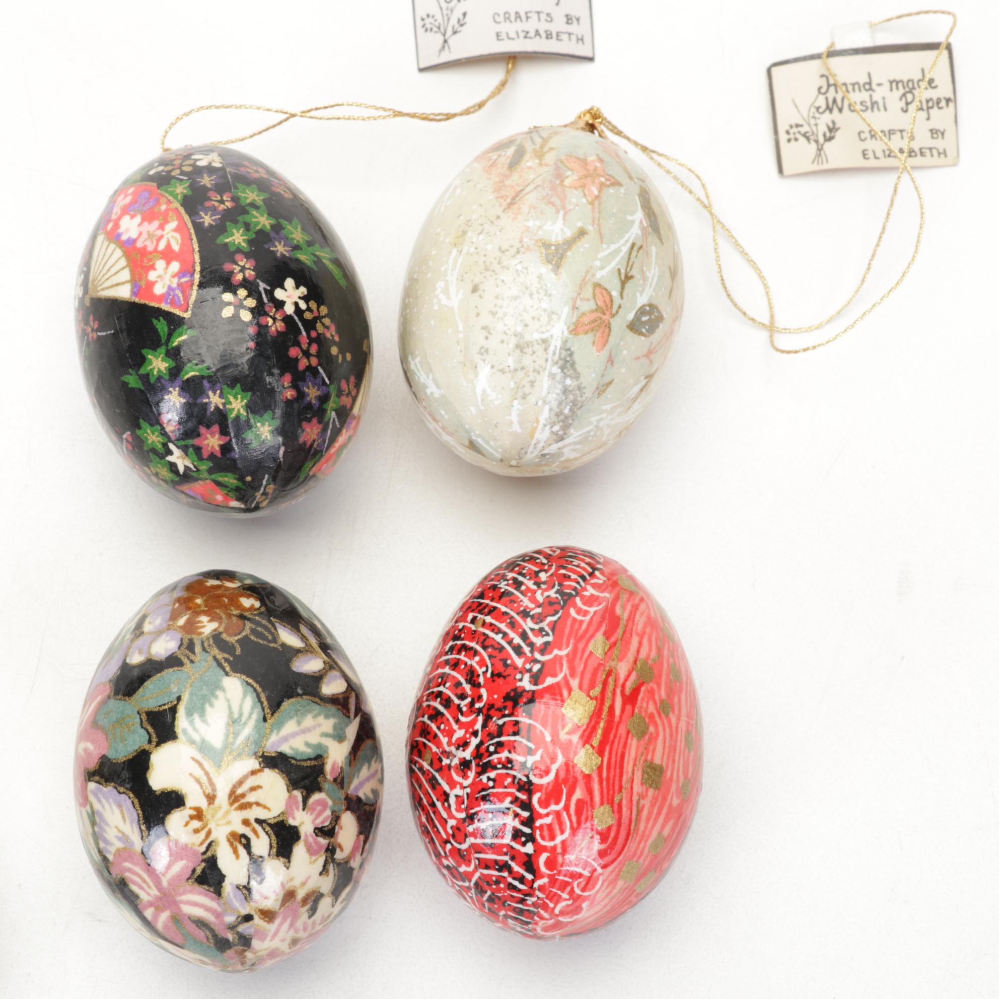 Japanese Style Hand-Decorated Washi Paper Covered Eggs