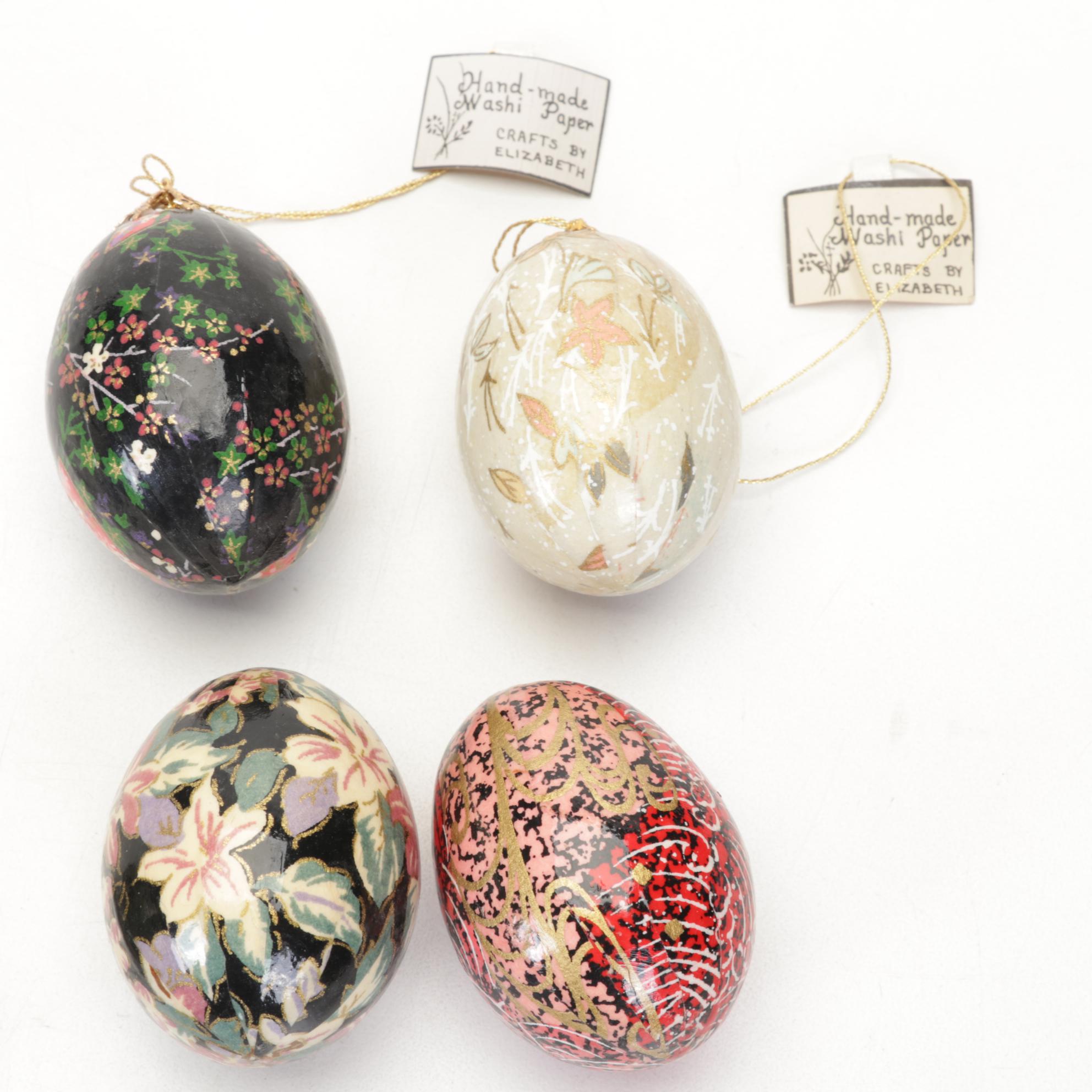 Japanese Style Hand-Decorated Washi Paper Covered Eggs