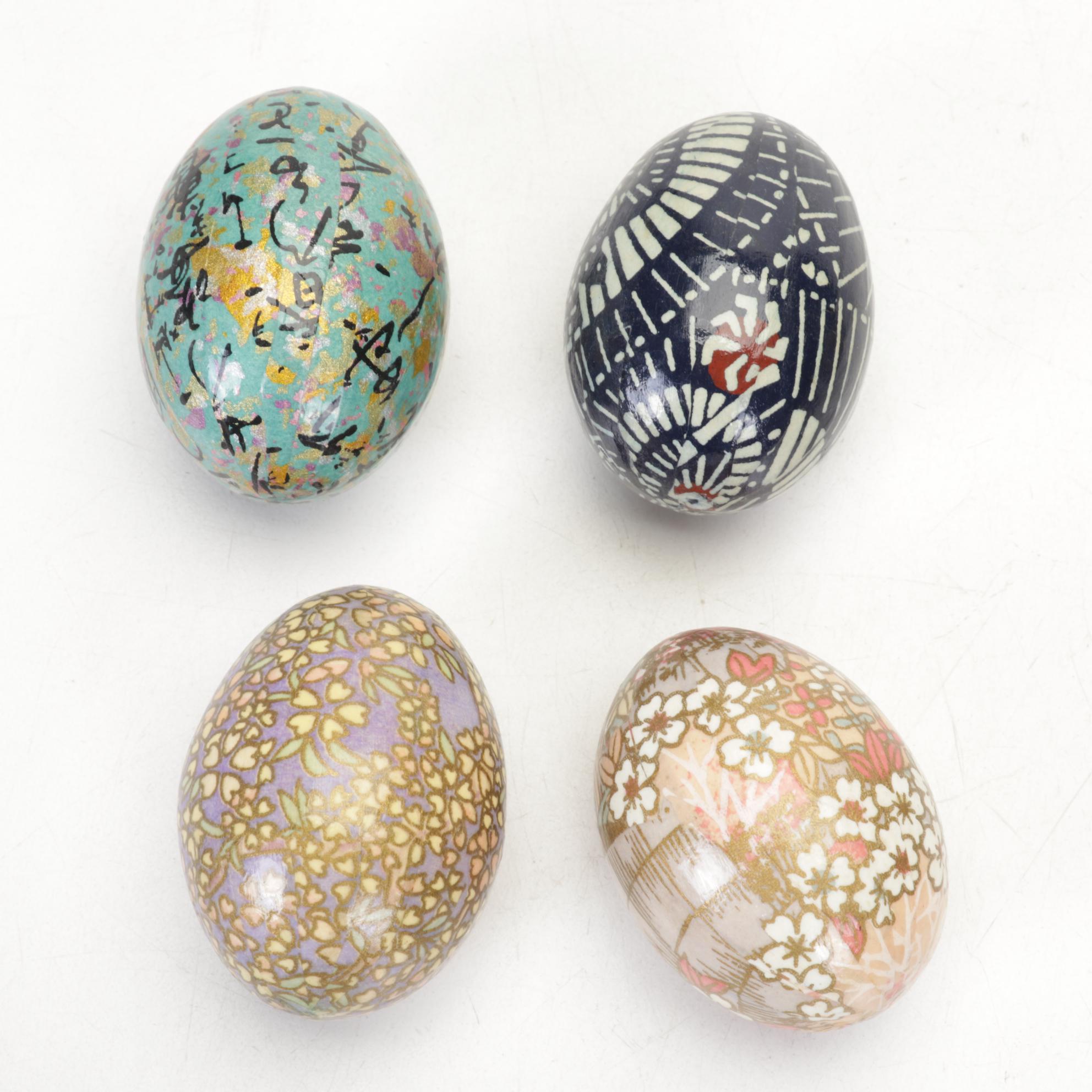 Japanese Style Hand-Decorated Washi Paper Covered Eggs