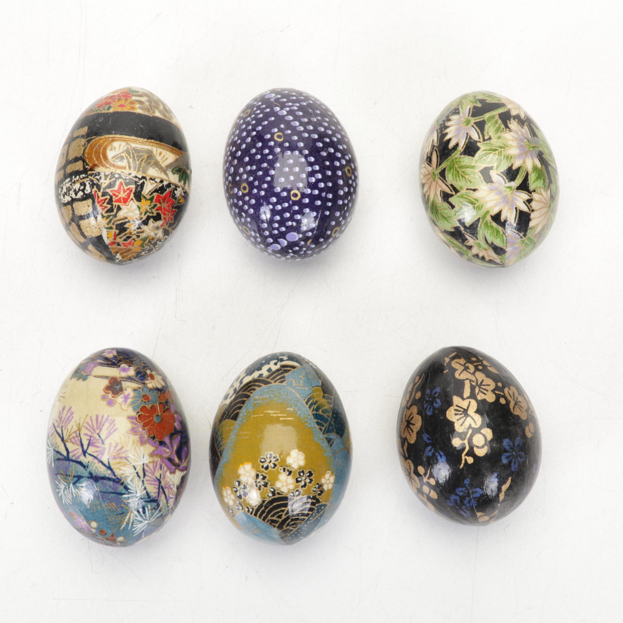 Japanese Style Hand-Decorated Washi Paper Covered Eggs