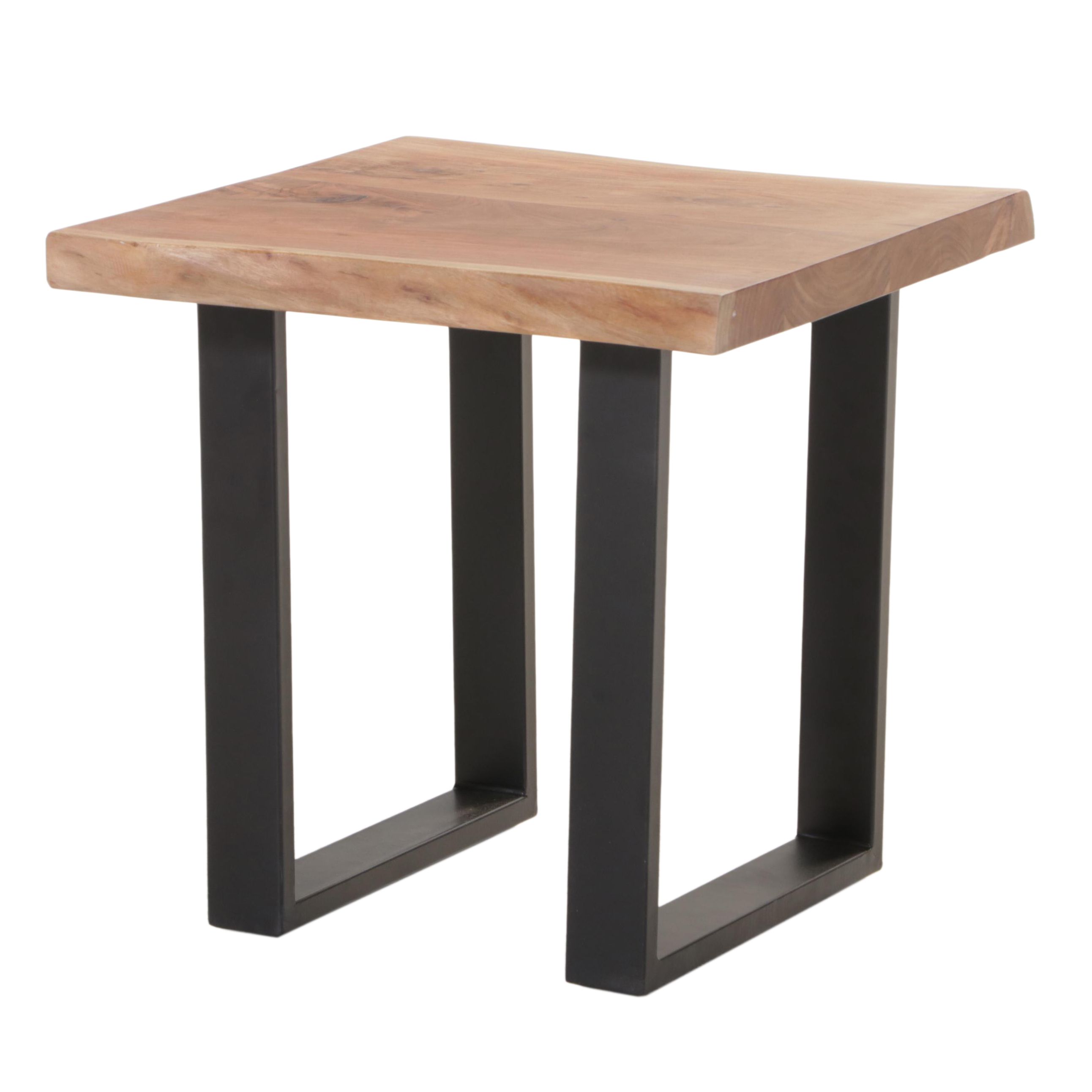 Contemporary Wood and Metal End Table