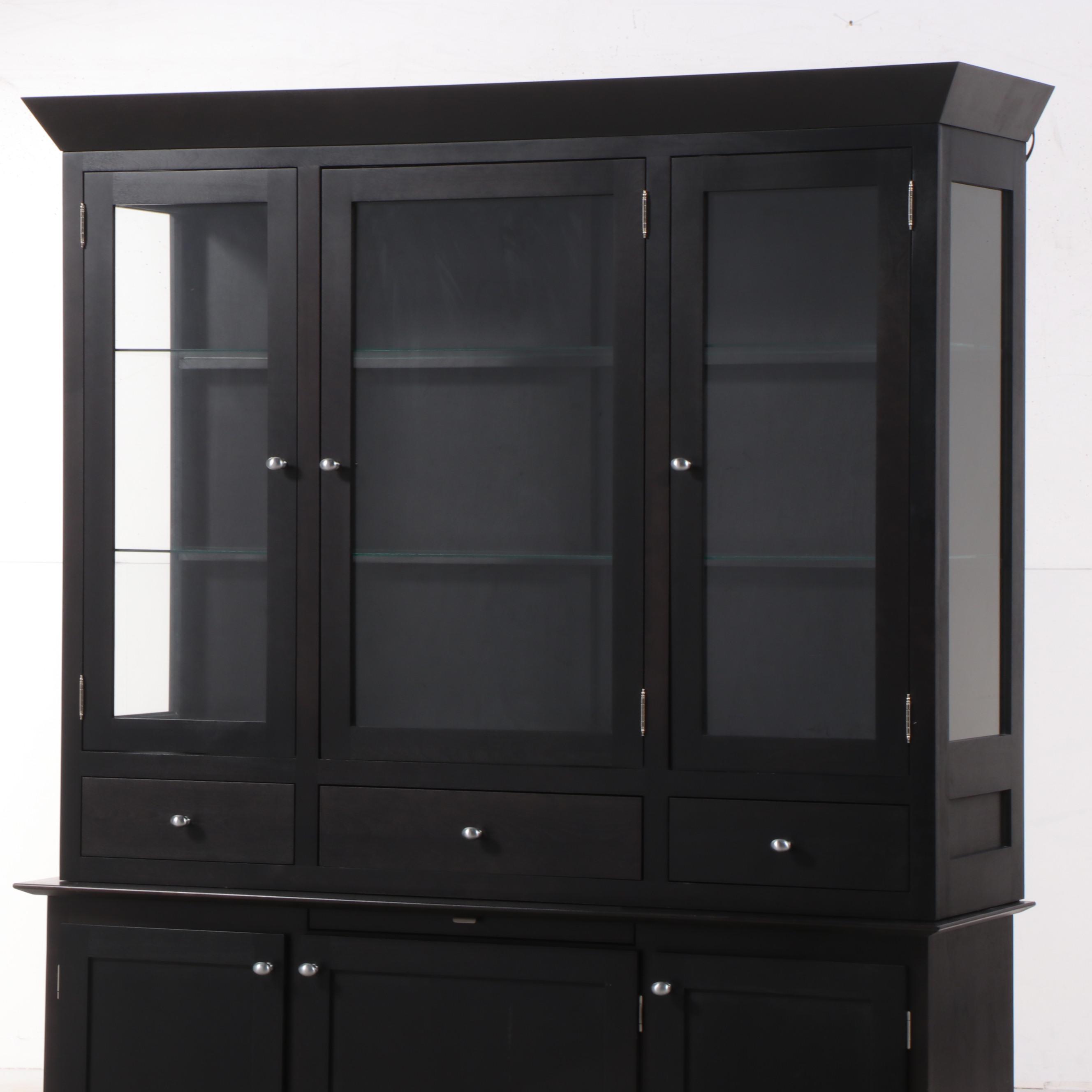 Dinec Furniture Ebonized China Cabinet