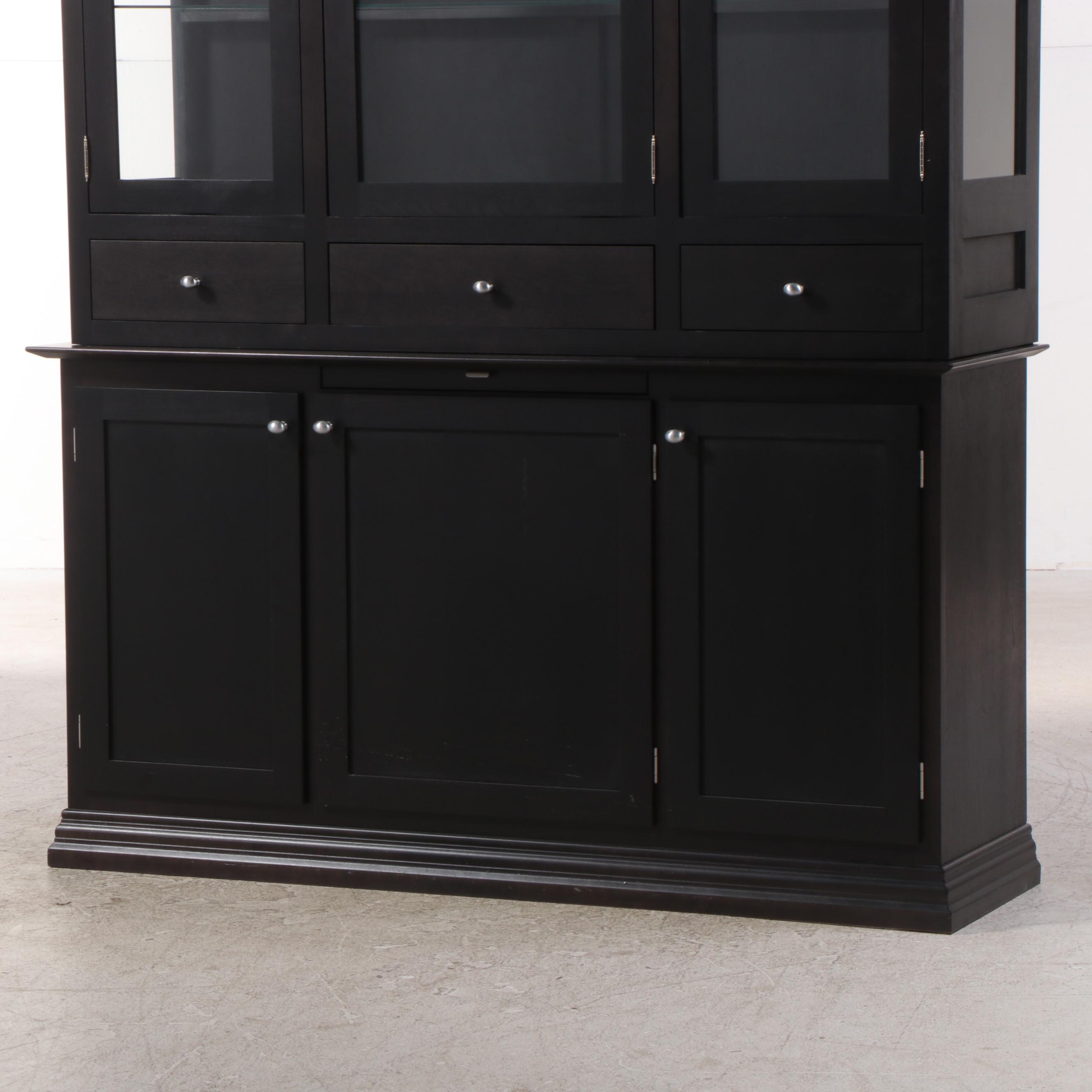 Dinec Furniture Ebonized China Cabinet