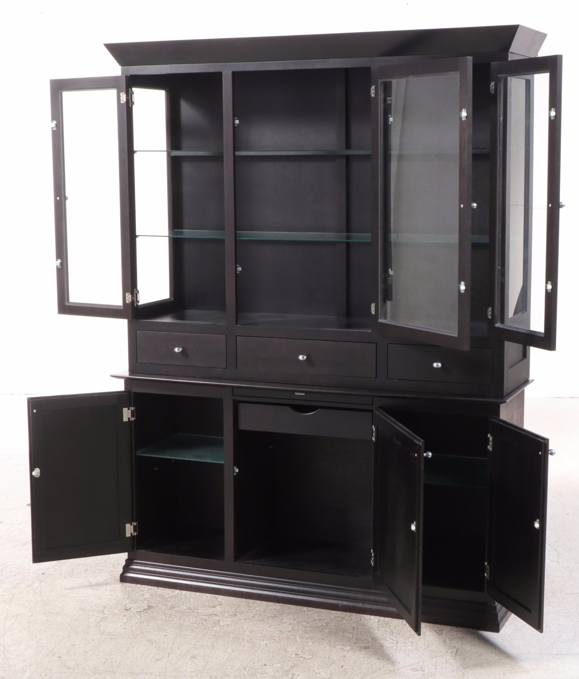 Dinec Furniture Ebonized China Cabinet