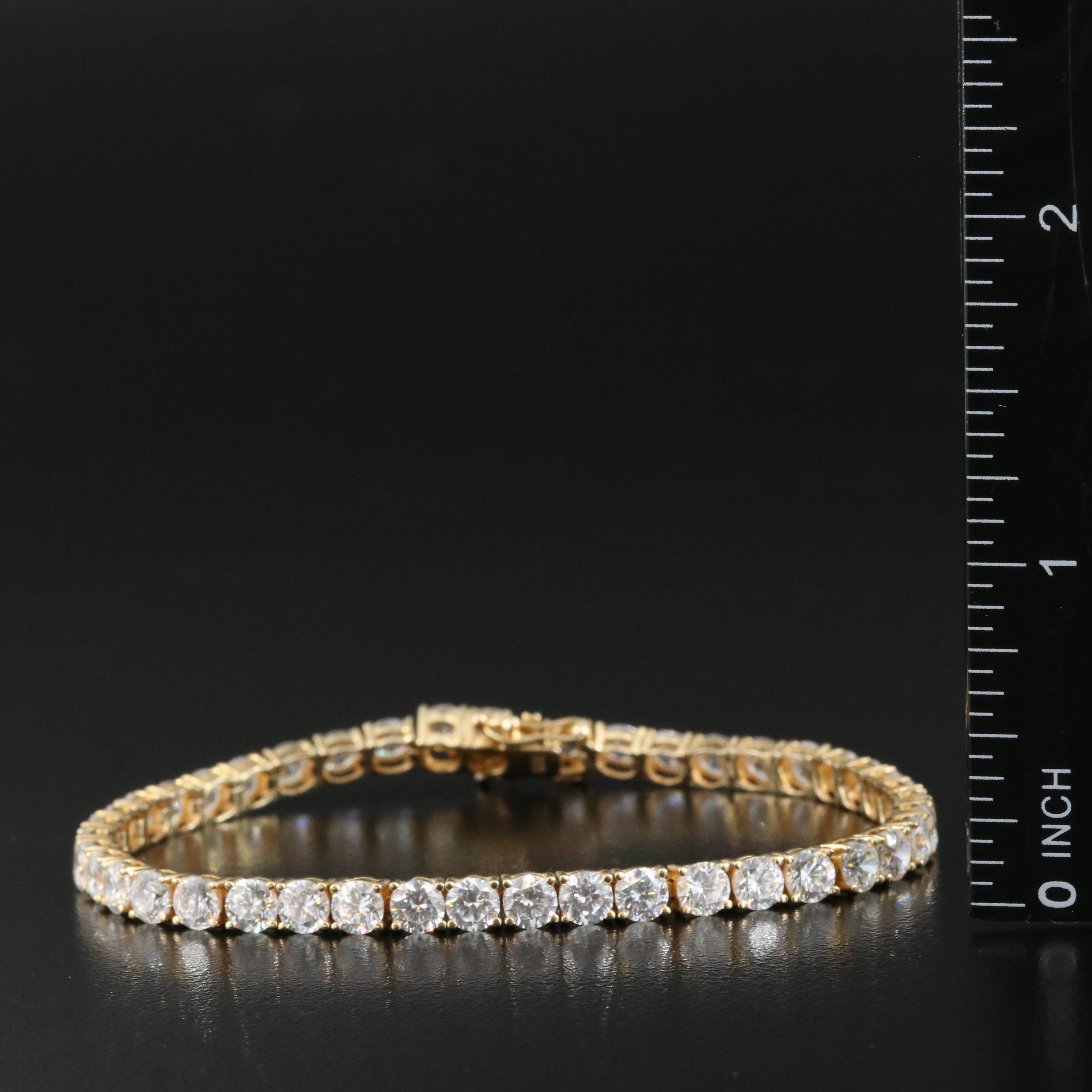 14K Cubic Zirconia Line Bracelet