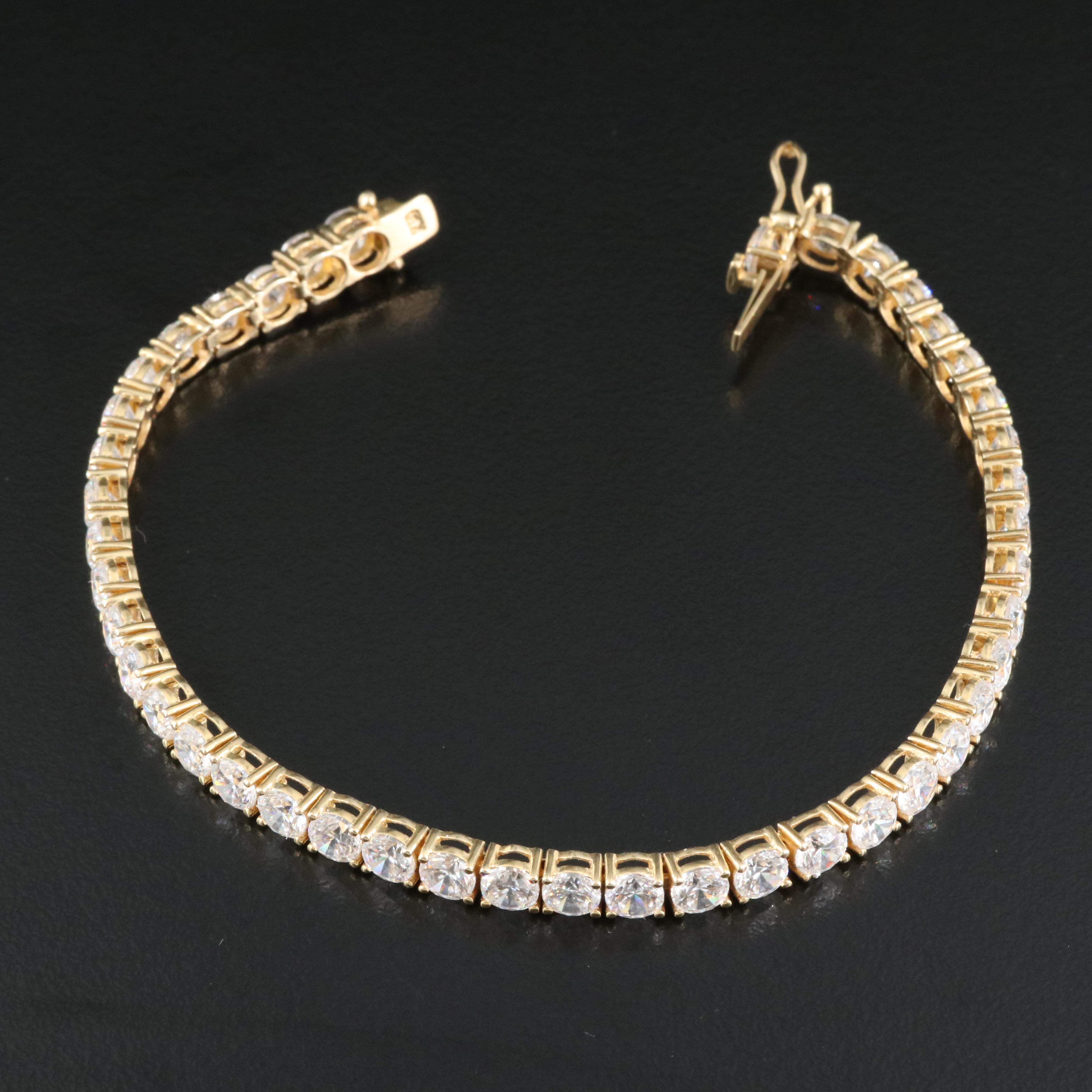 14K Cubic Zirconia Line Bracelet