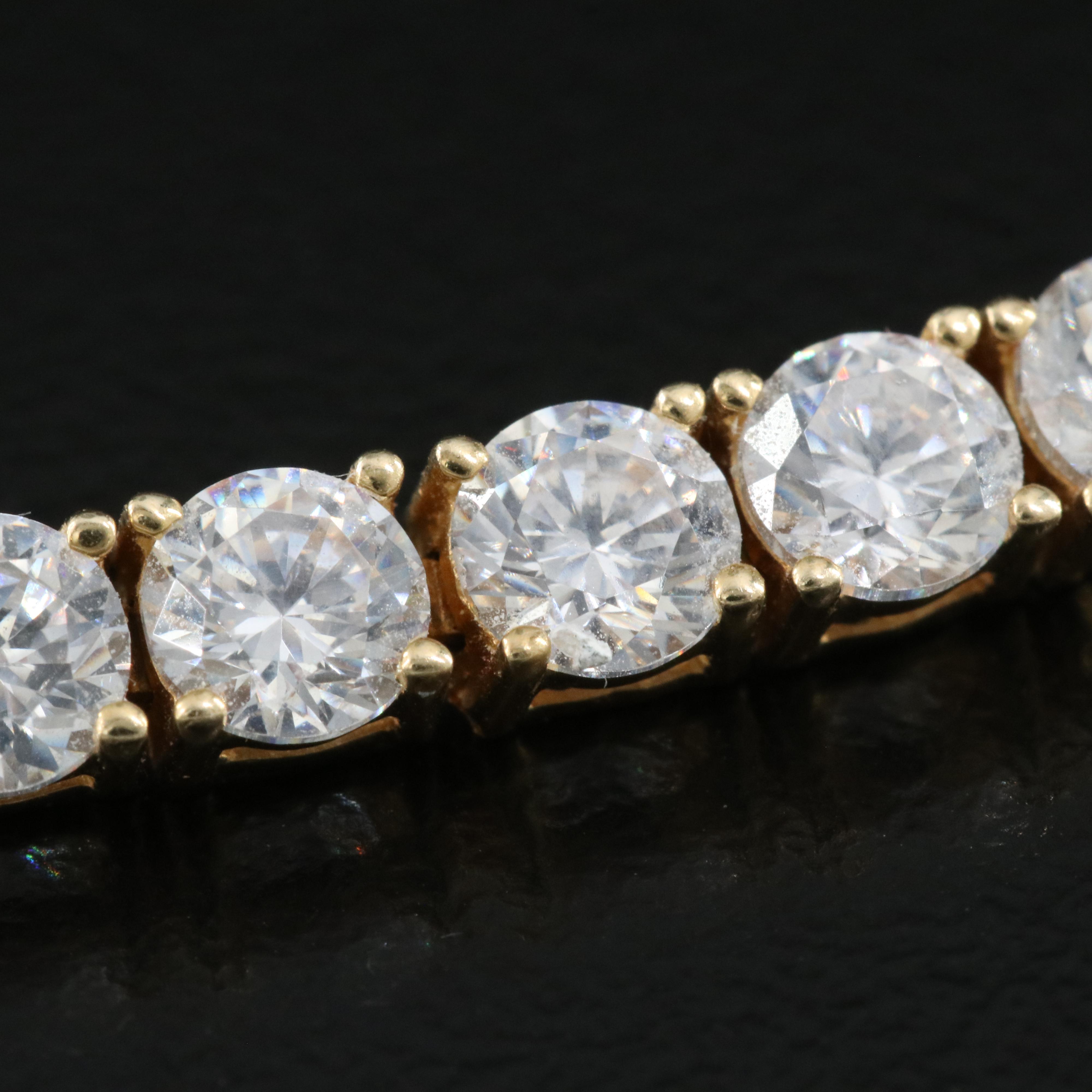 14K Cubic Zirconia Line Bracelet