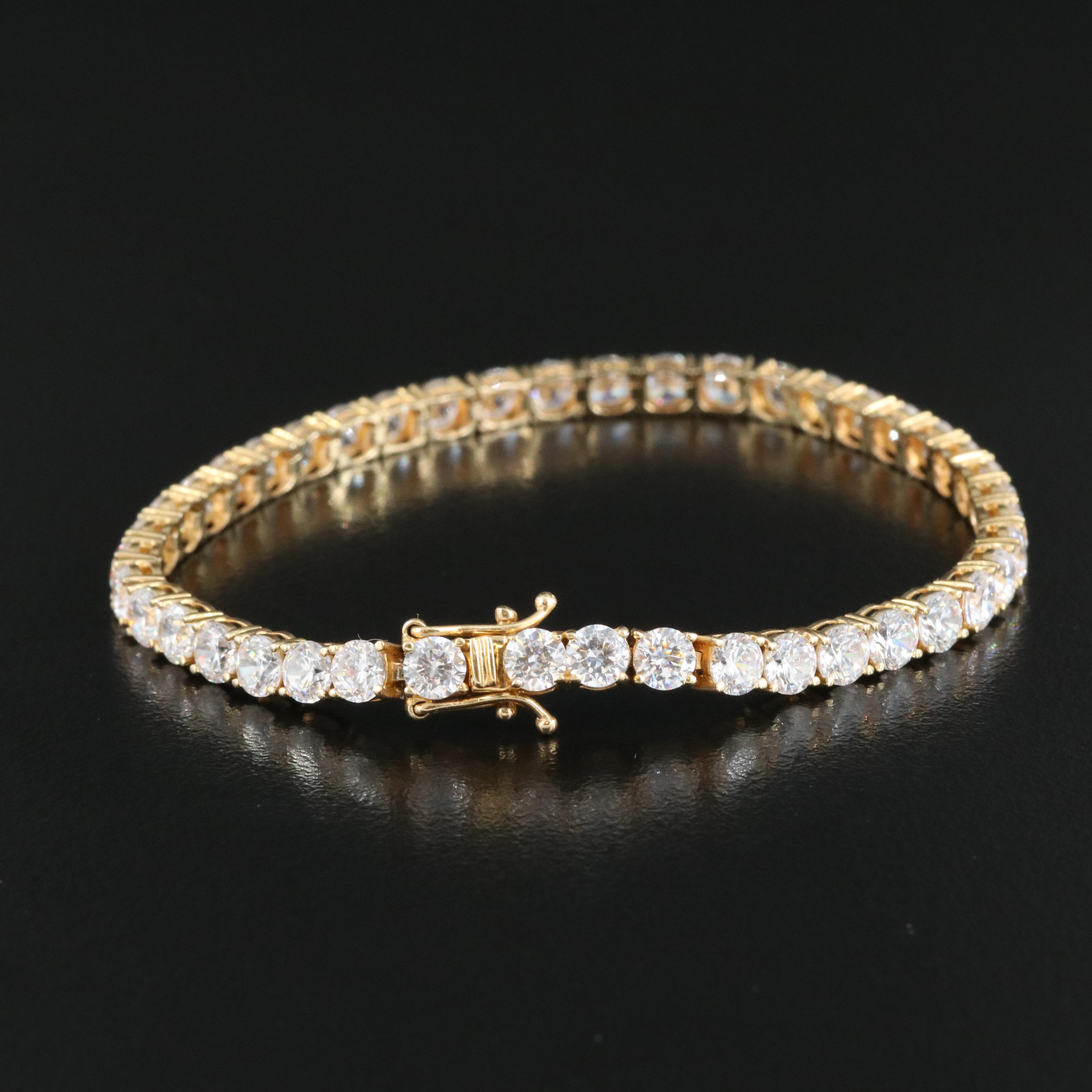 14K Cubic Zirconia Line Bracelet