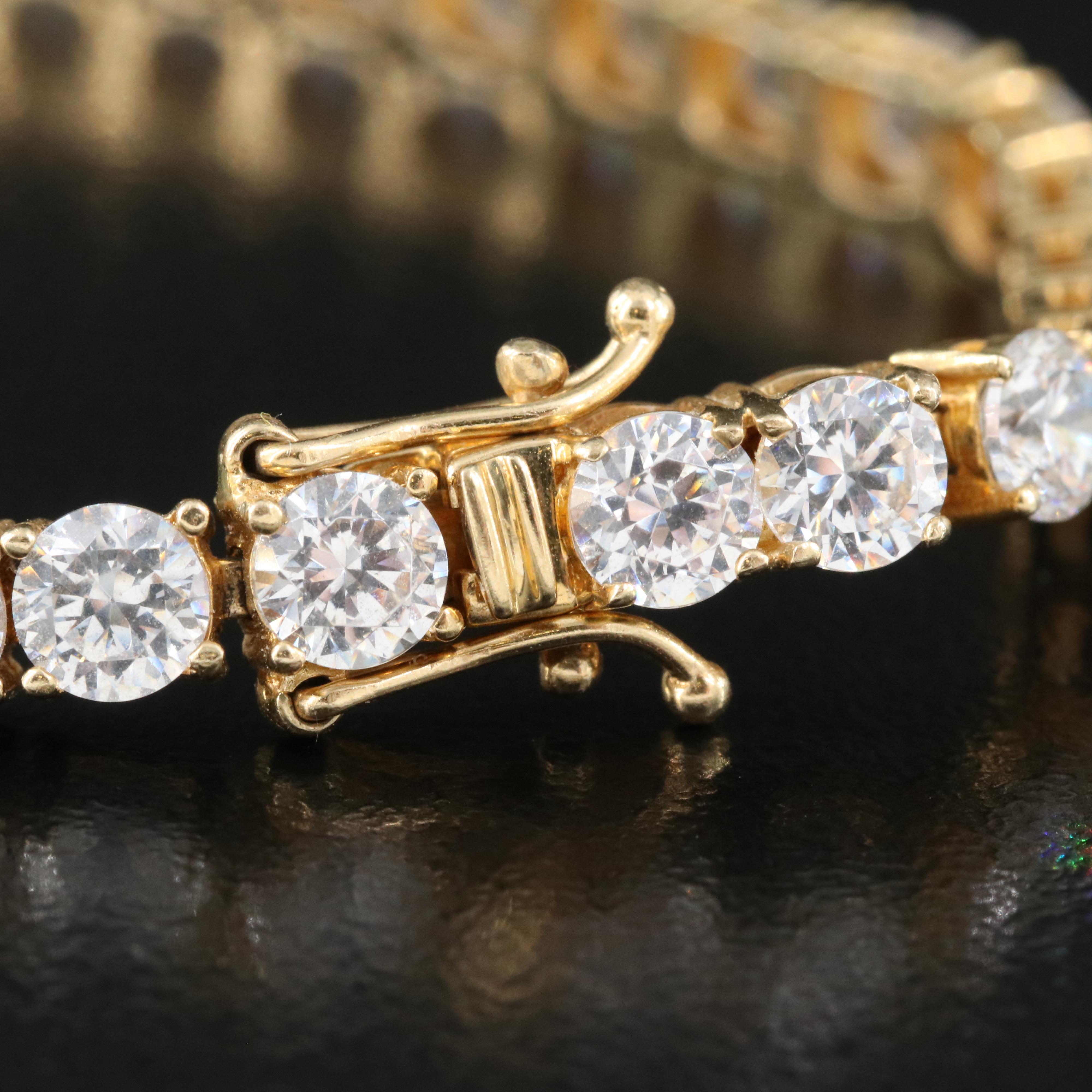 14K Cubic Zirconia Line Bracelet