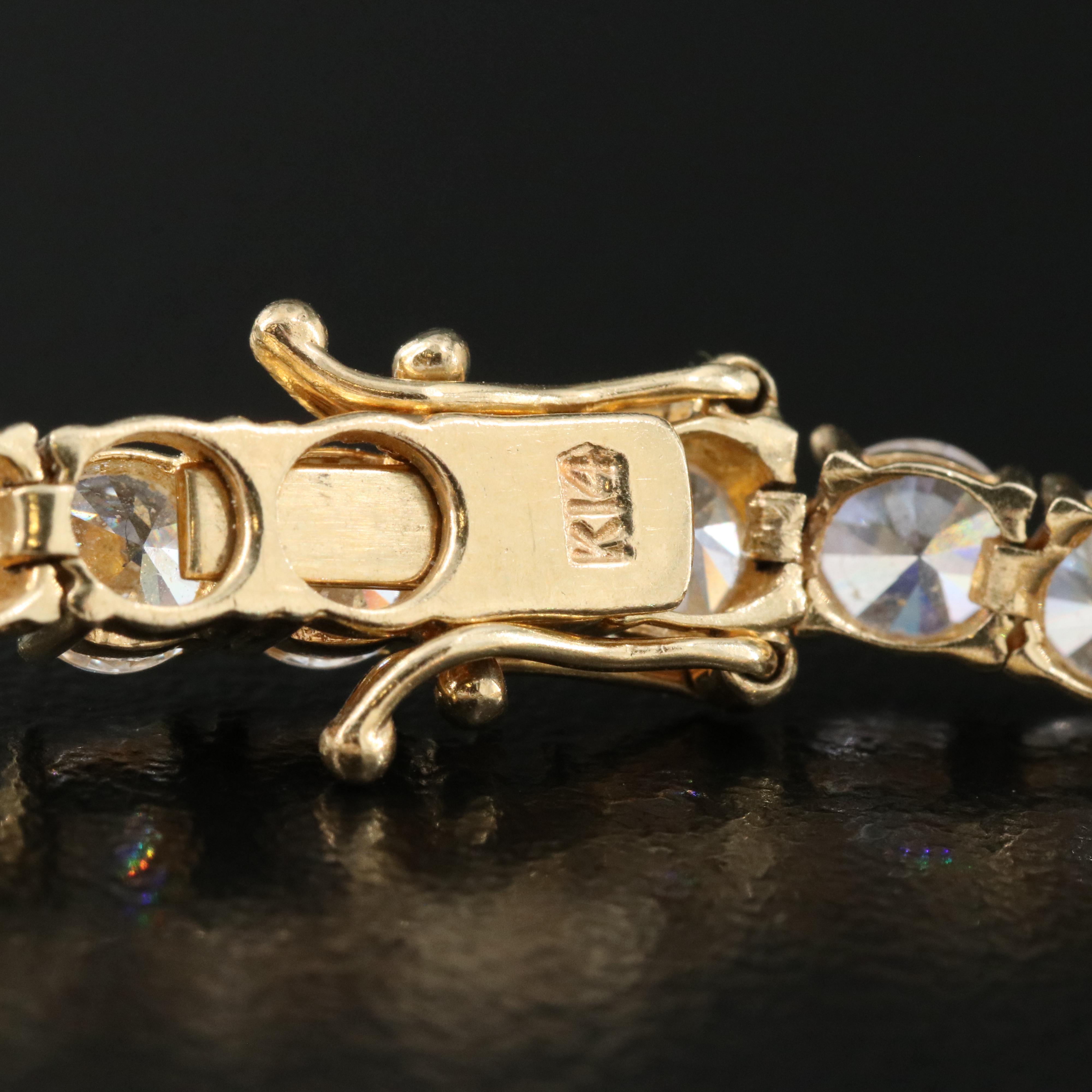 14K Cubic Zirconia Line Bracelet