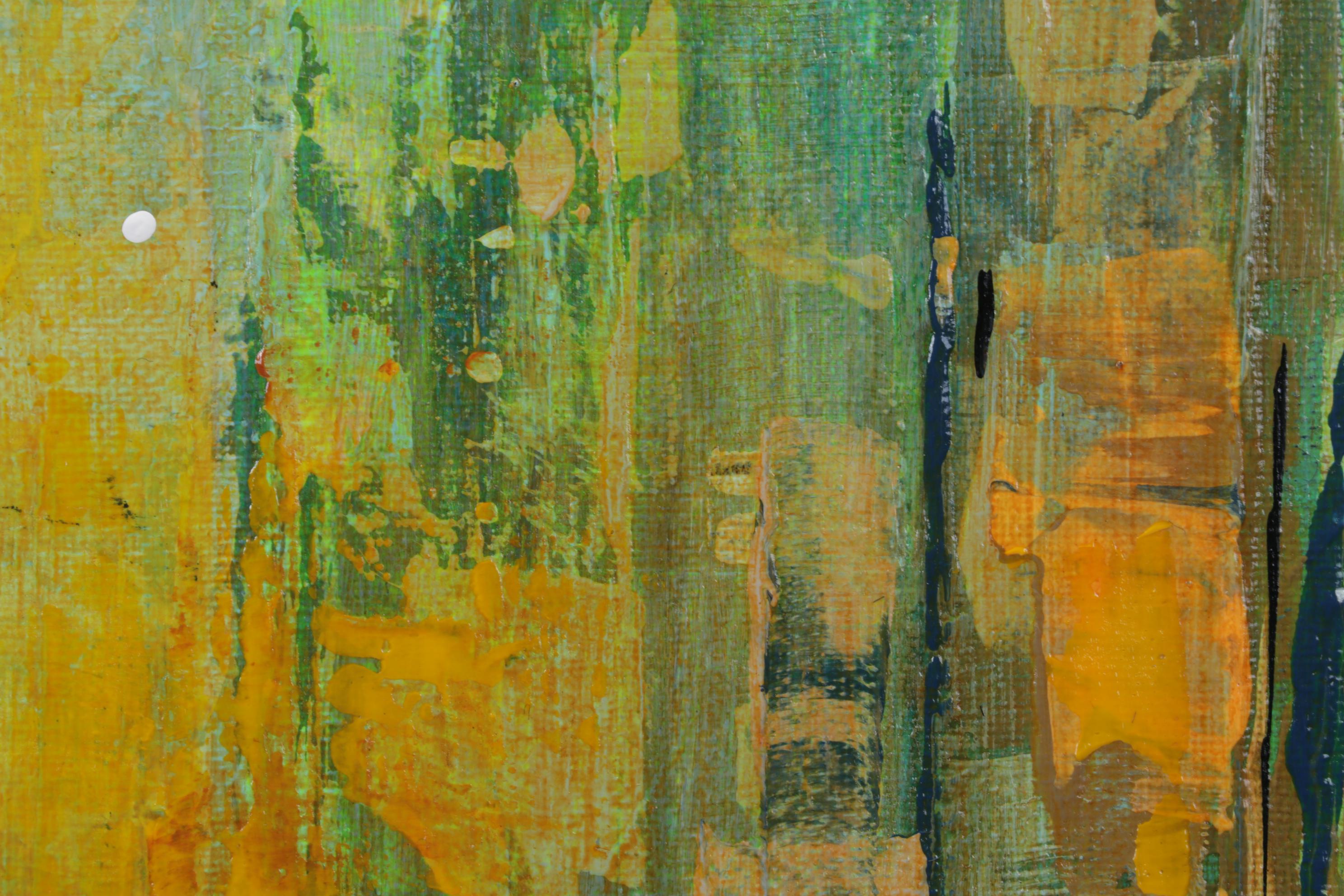 Farshad Lanjani Abstract Cityscape Acrylic Painting, 21st Century