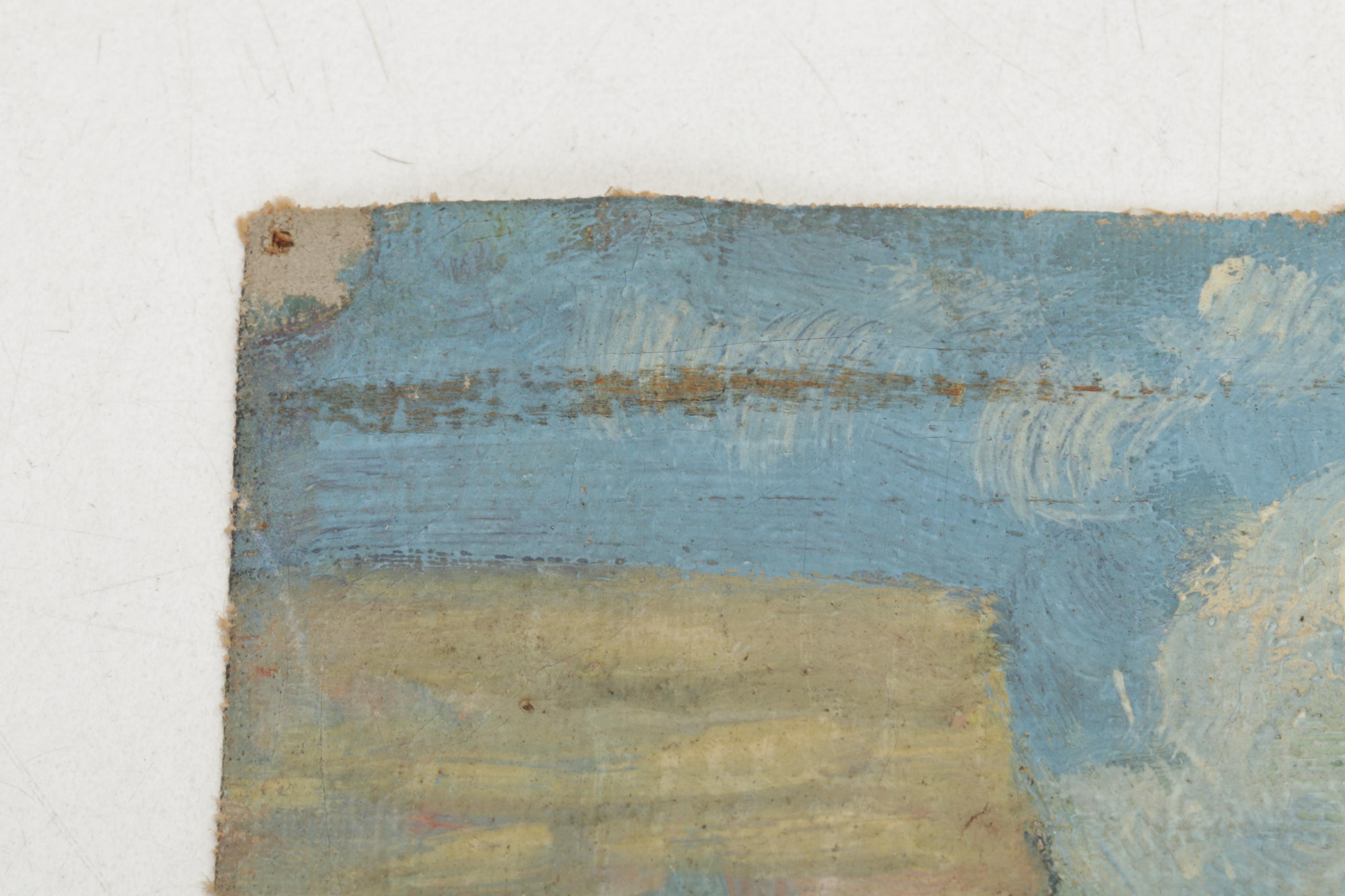 Impressionist School Oil Painting of Landscape with Cottage Garden