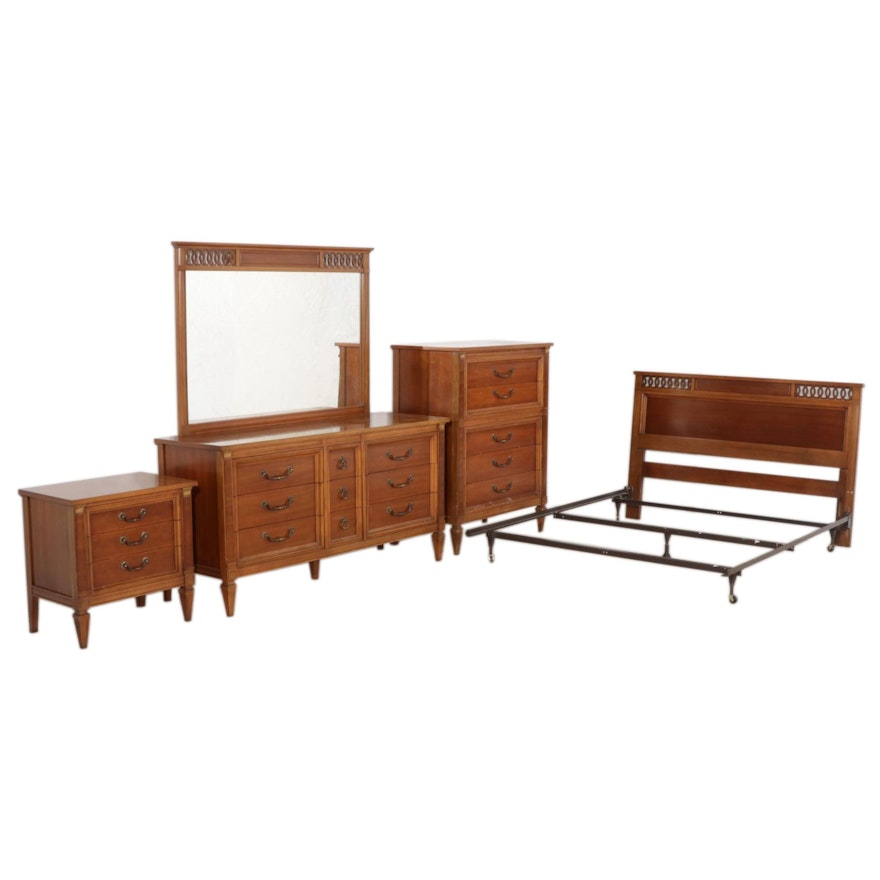 Thomasville Directoire Style Dresser, Chest of Drawers, Nightstand and Bed Frame