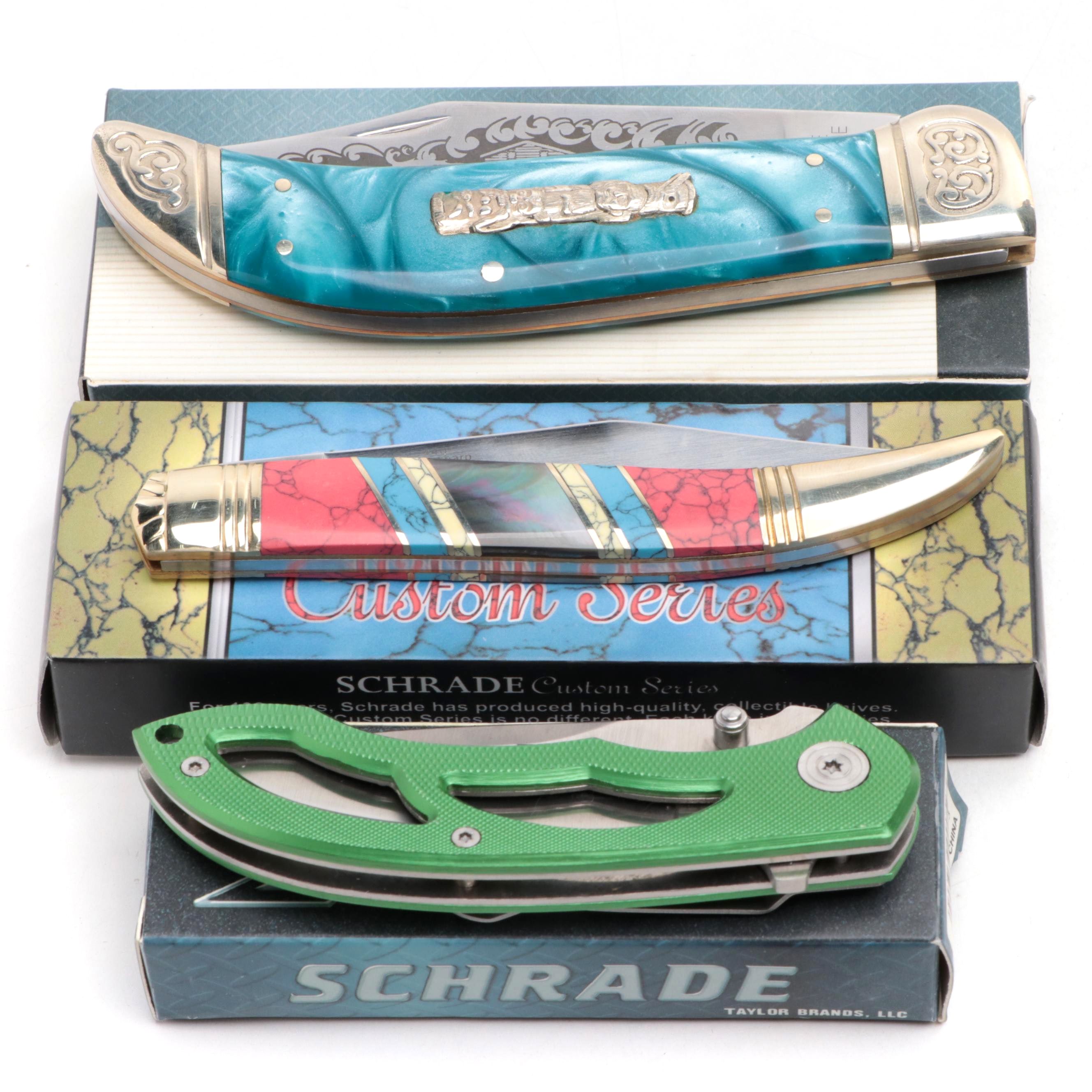 Schrade "Totem Pole", "X-Timer" and Other Stainless Steel Folding Knives