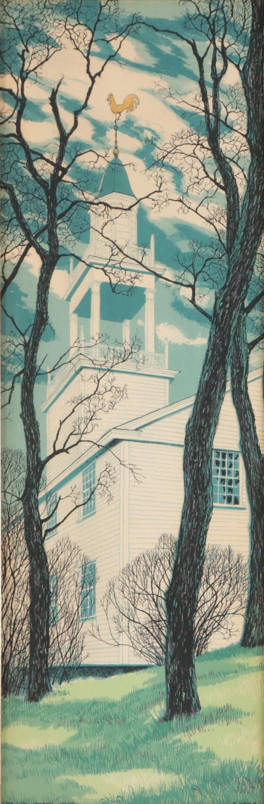 Turner Serigraph After David Grose "Cape Cod Meeting House"