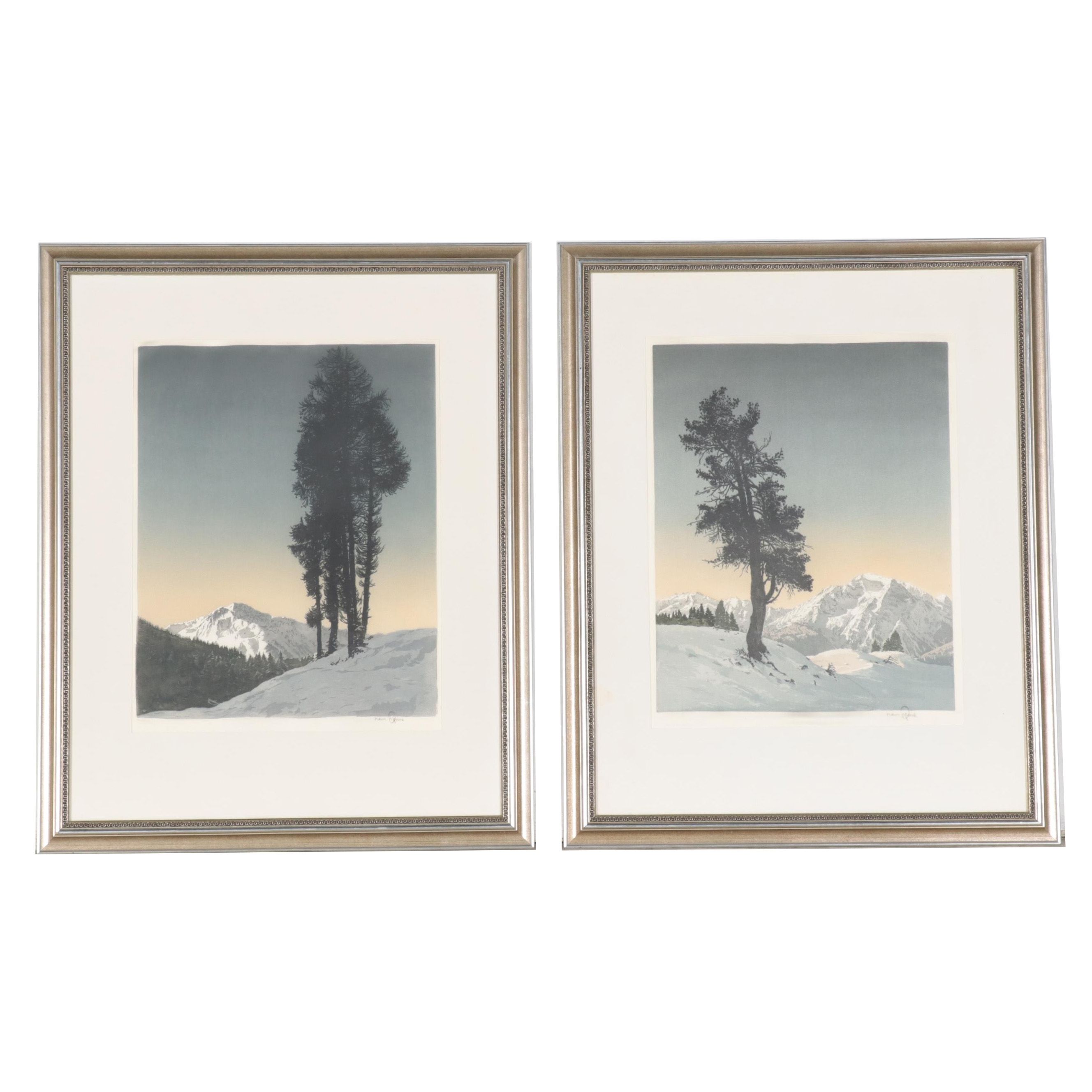 Hans Figura Landscape Etchings on Fabric